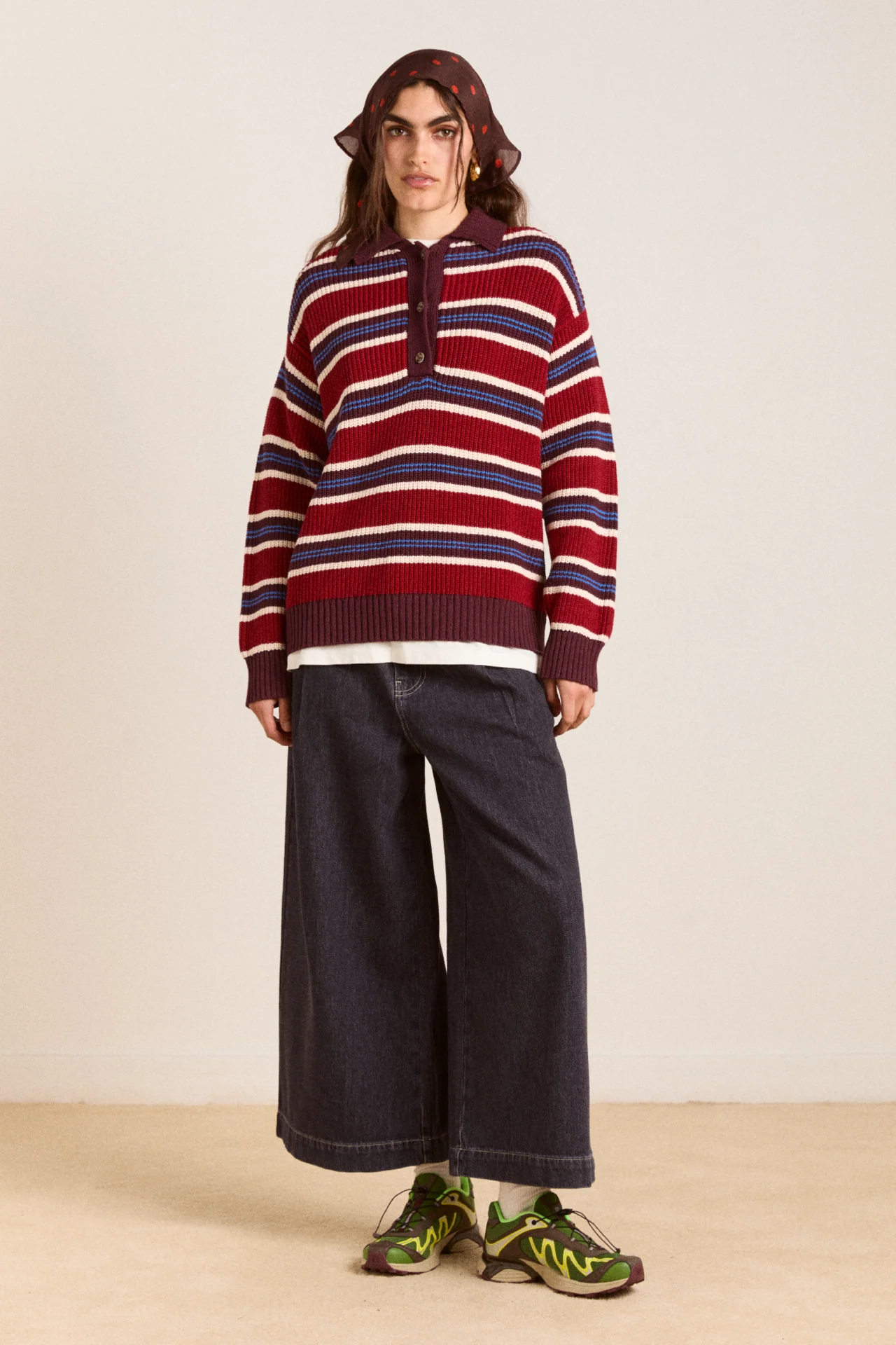 soft denim pleated marj culottes