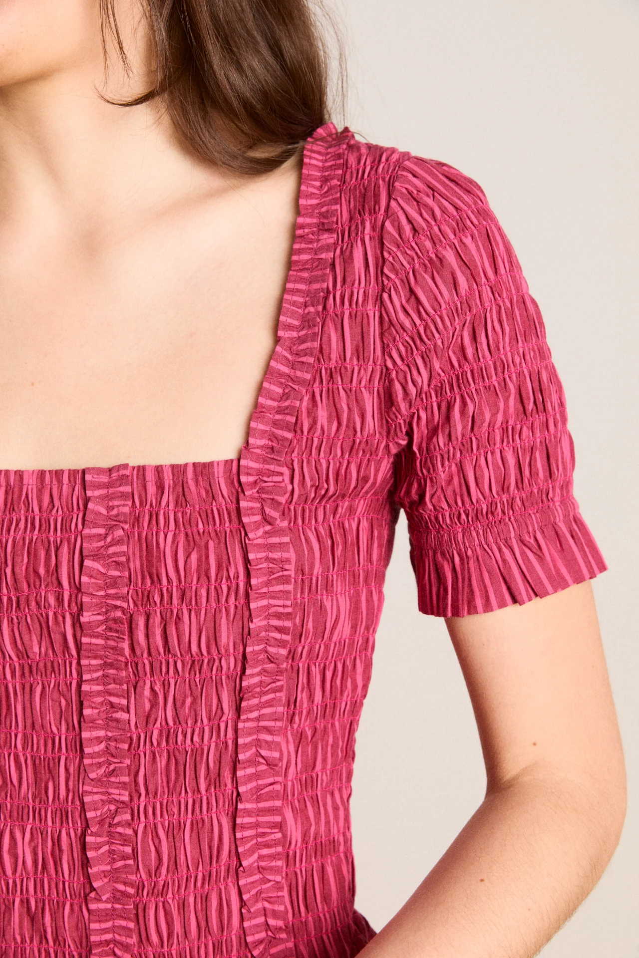 raphaela ruffle midi dress - berry business