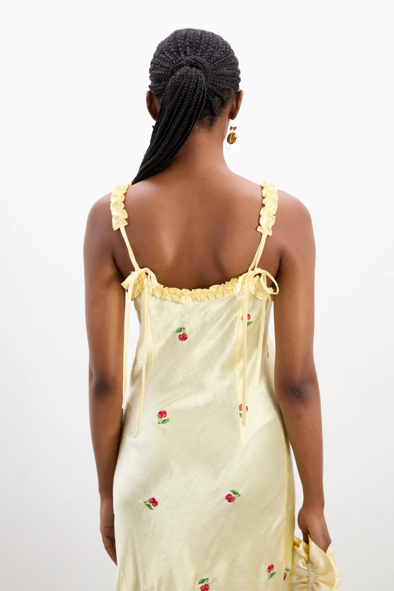 simone slip midi dress - butter yellow