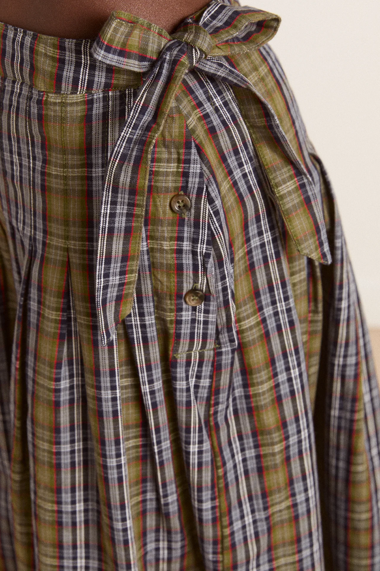 josie midi skirt - multi check