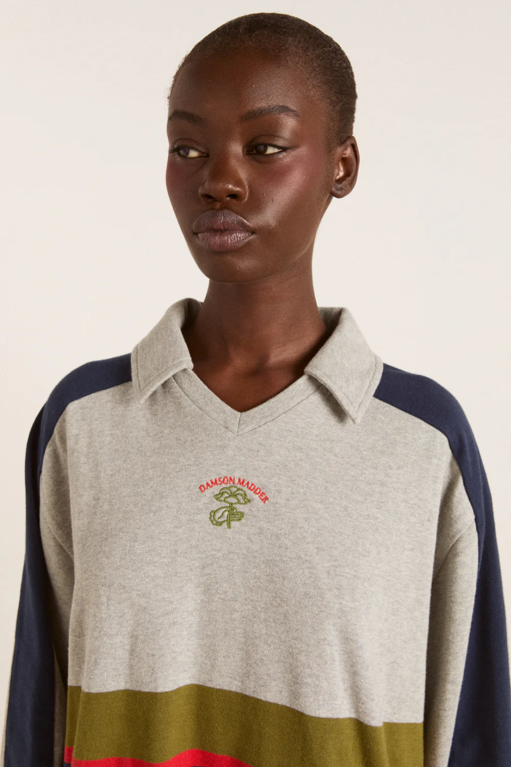 verity v-neck rugby top - stripe