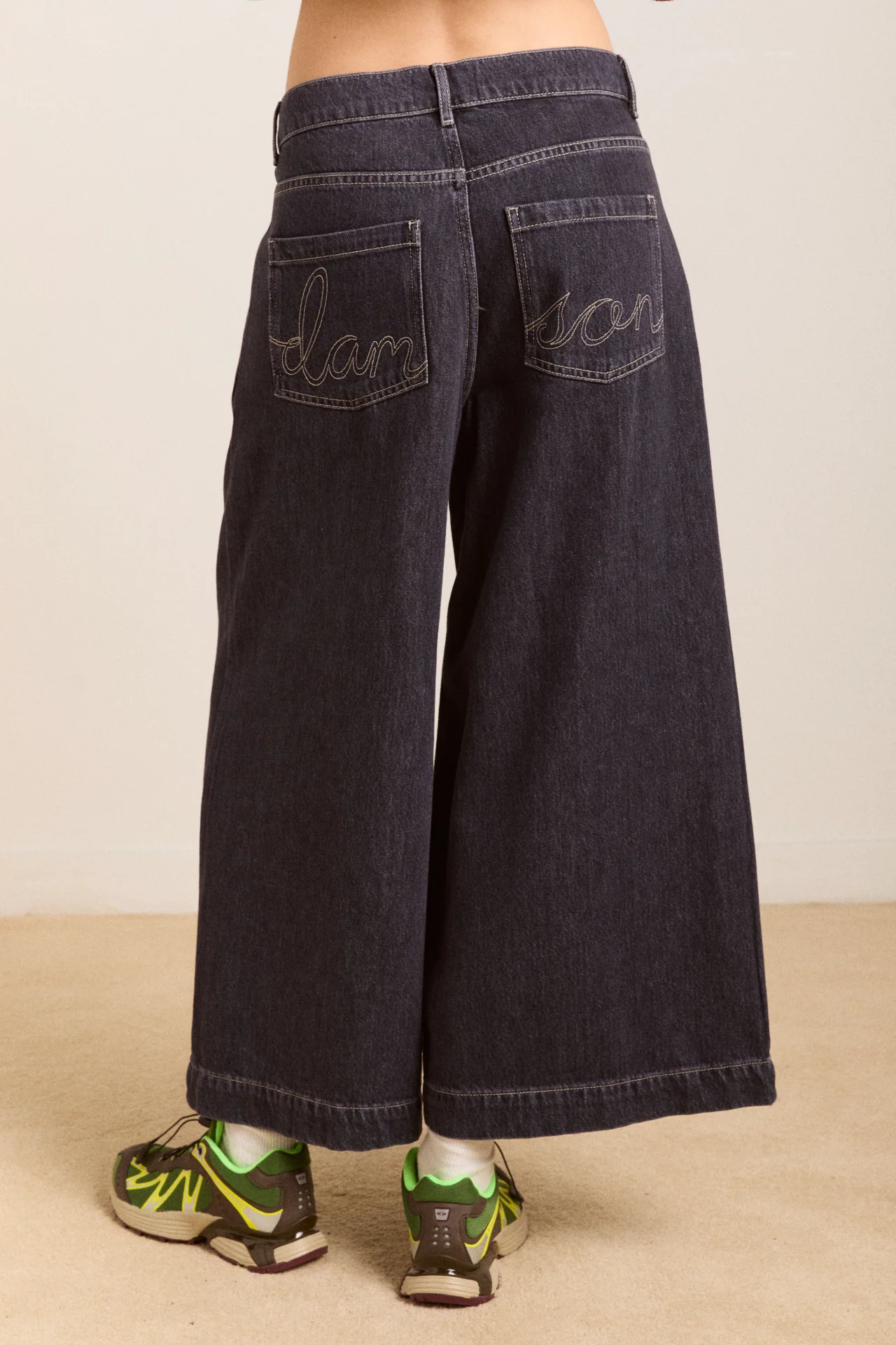 soft denim pleated marj culottes