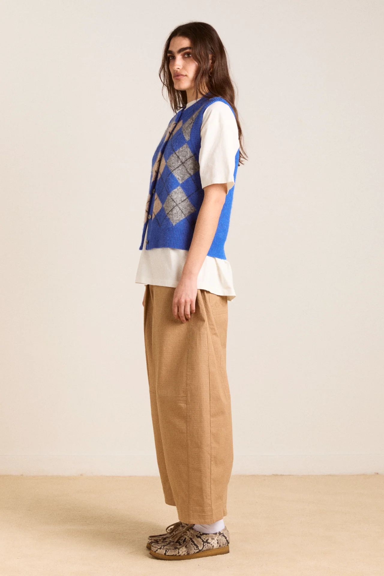 aggie knitted vest - argyle