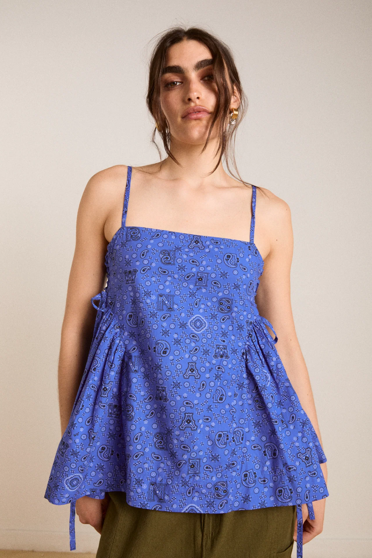 cressida cami - blue paisley