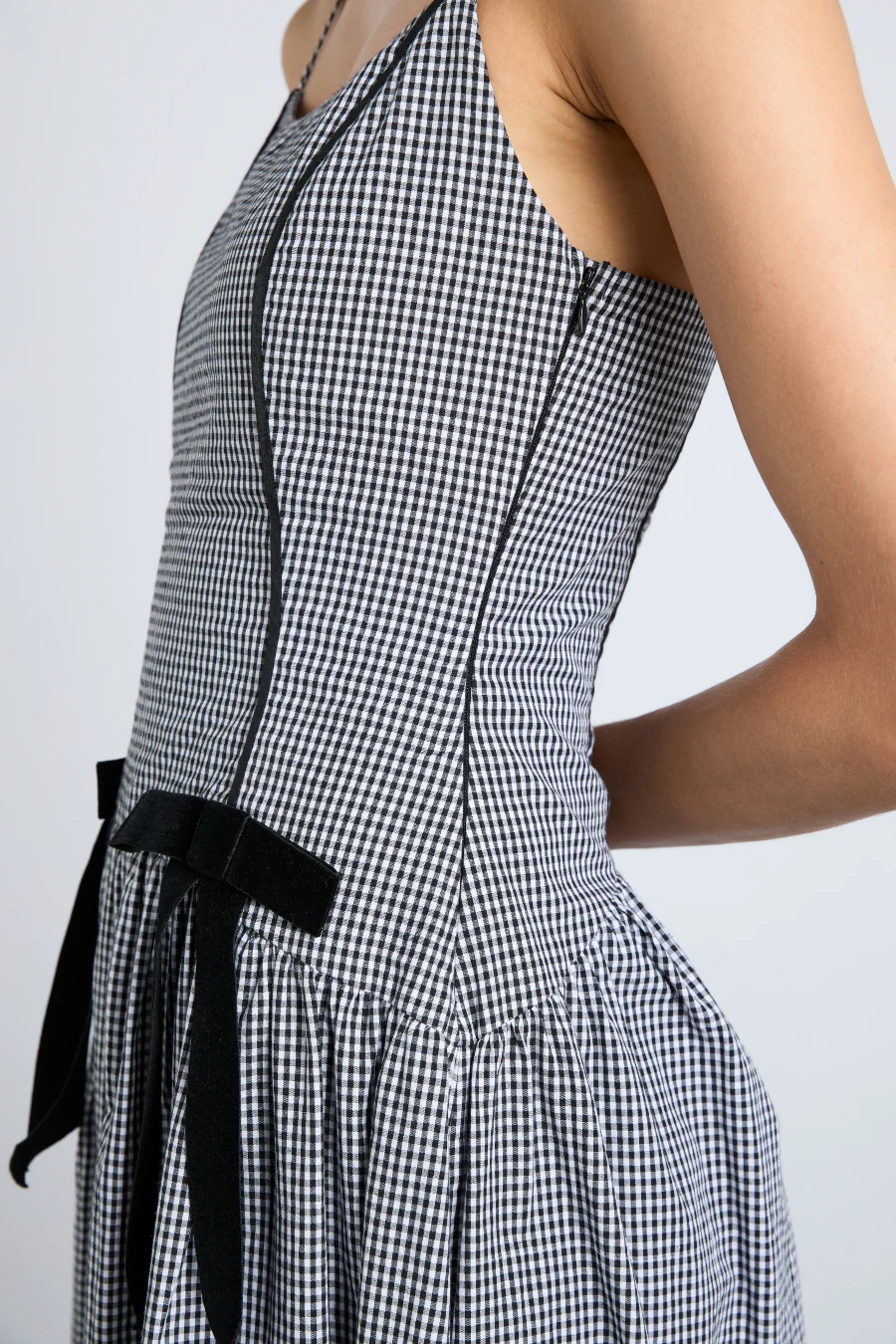 persephone midi dress - black gingham