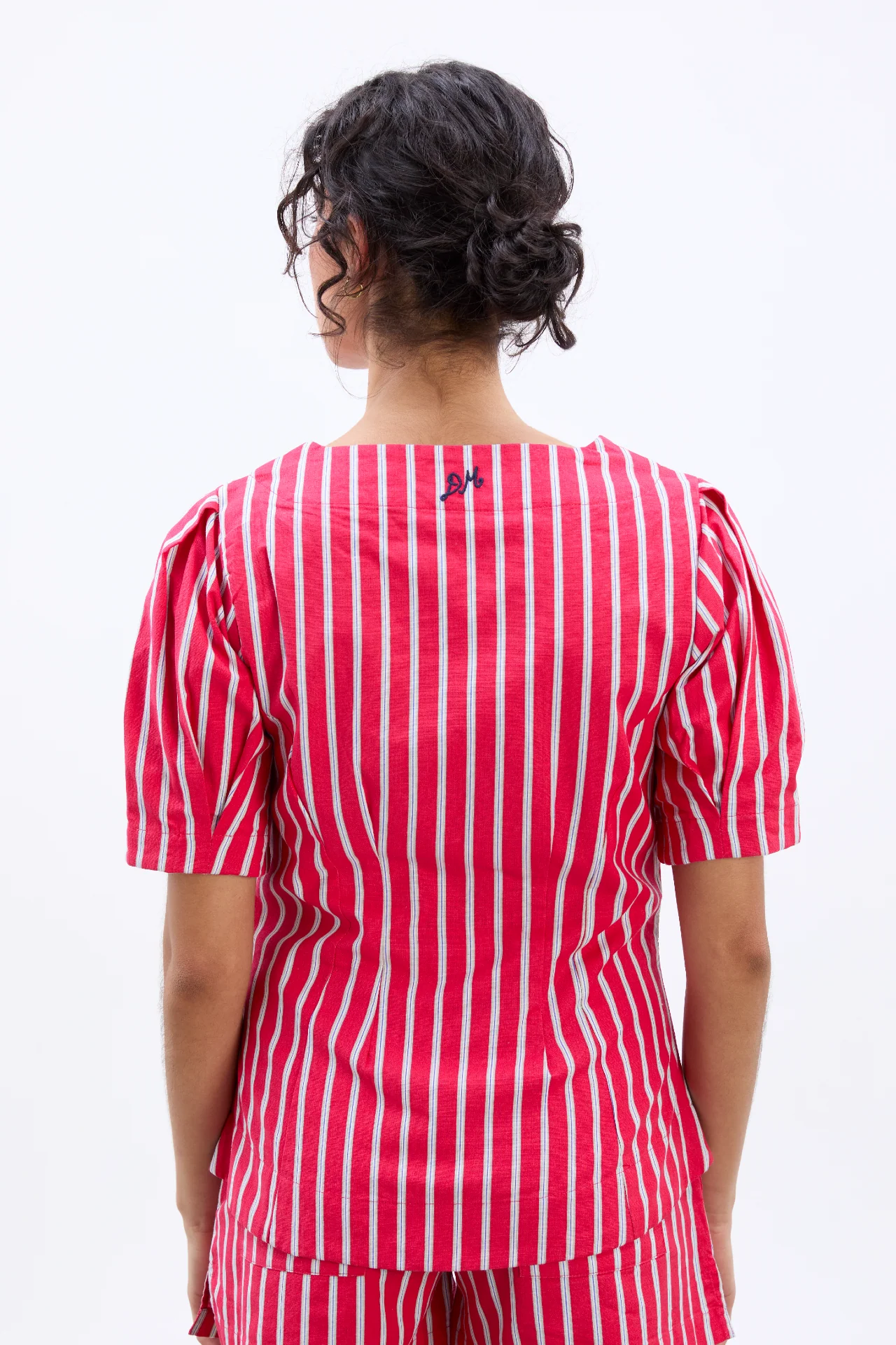 shell blouse - red stripe