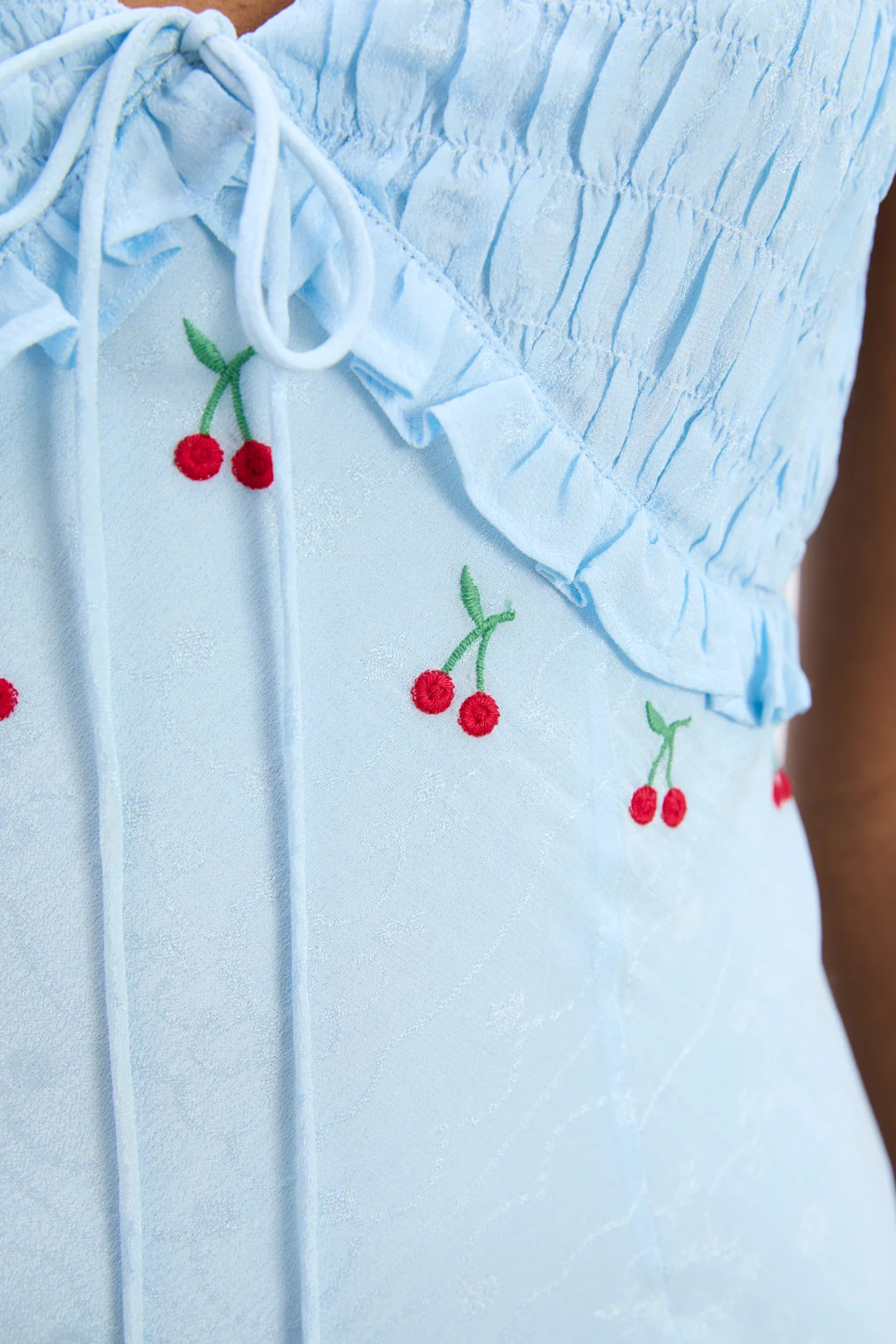 isabella slip midi dress - blue monika jacquard