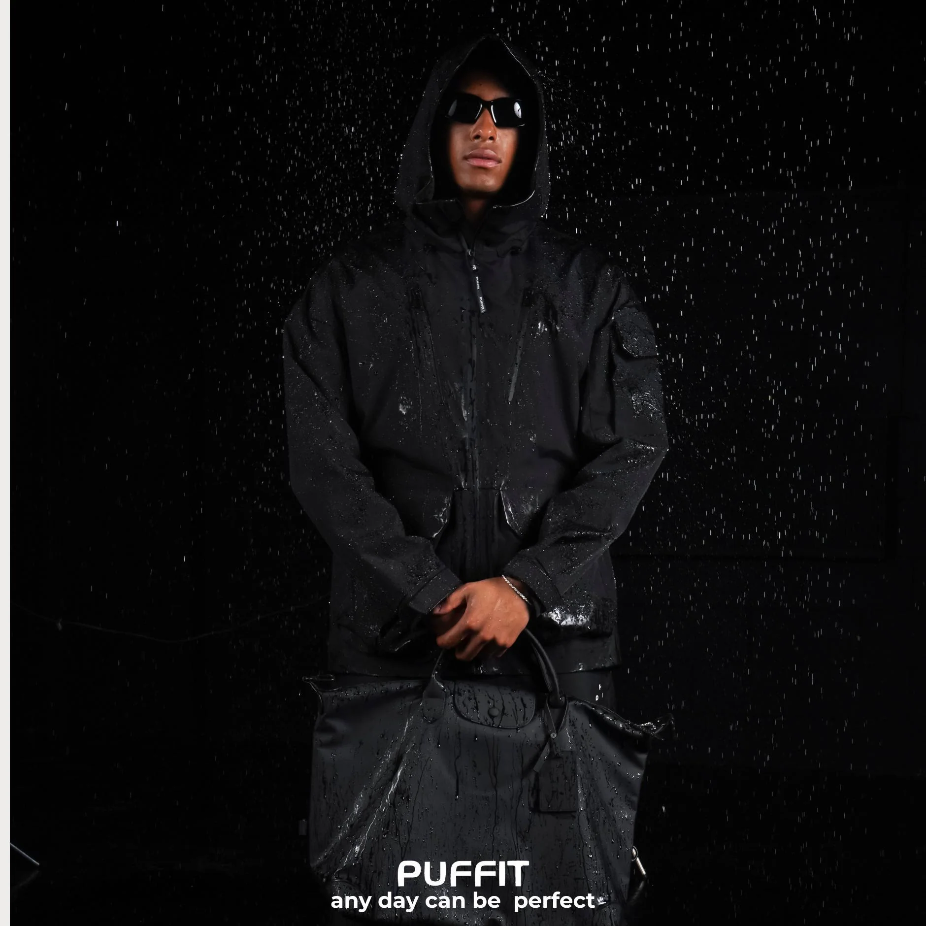 All-Weather Men's Raincoat with Multi-Pocket Design