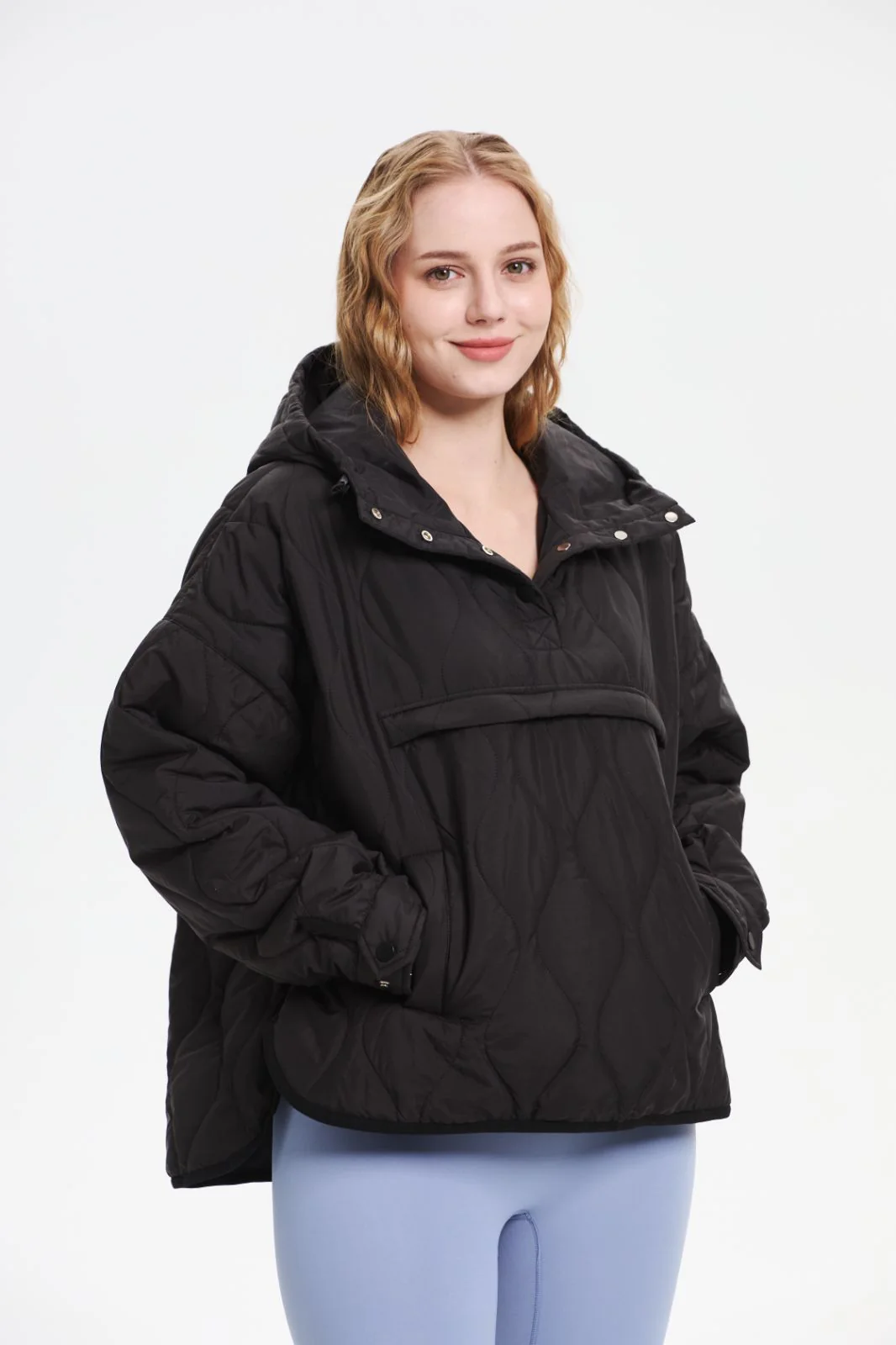 Women's Packable Quilted Water - Repellent Hooded Pullover