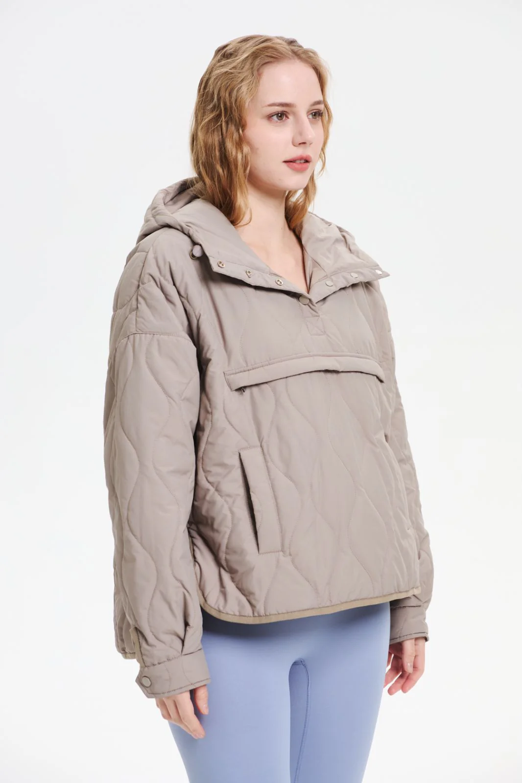 Women's Packable Quilted Water - Repellent Hooded Pullover