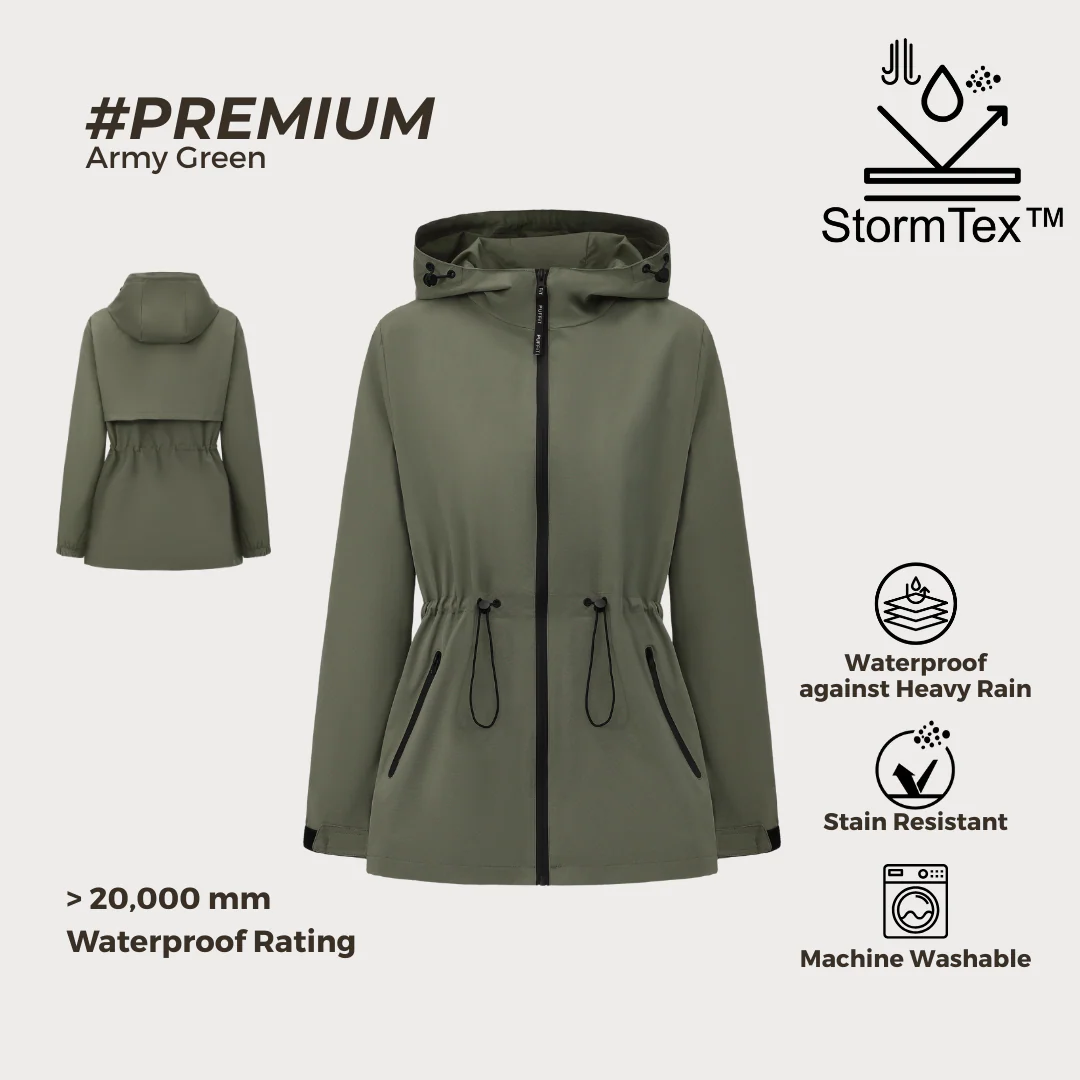 Women's Lightweight Water-repellent Raincoat Jacket