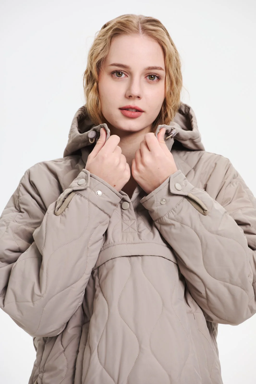 Women's Packable Quilted Water - Repellent Hooded Pullover