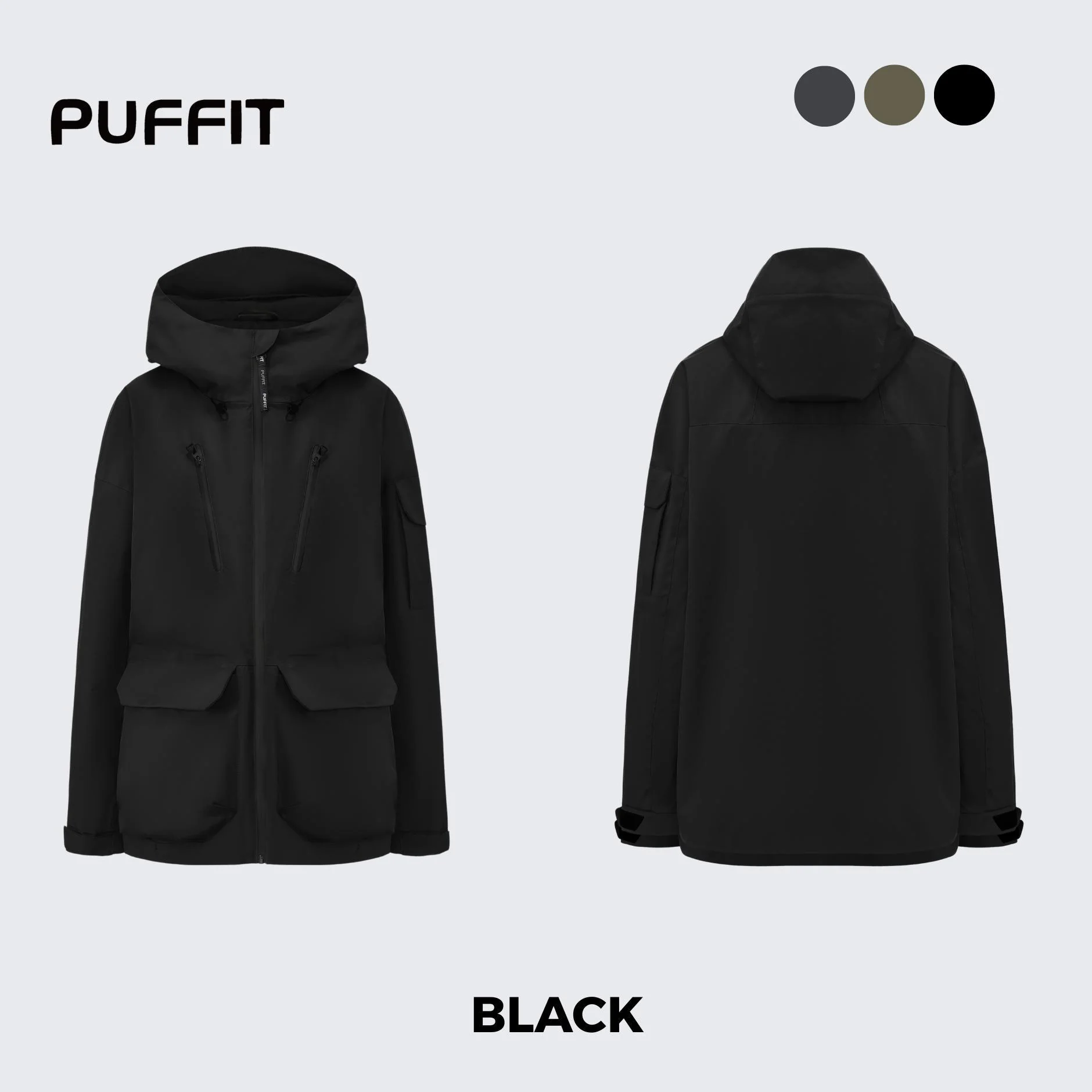 All-Weather Men's Raincoat with Multi-Pocket Design