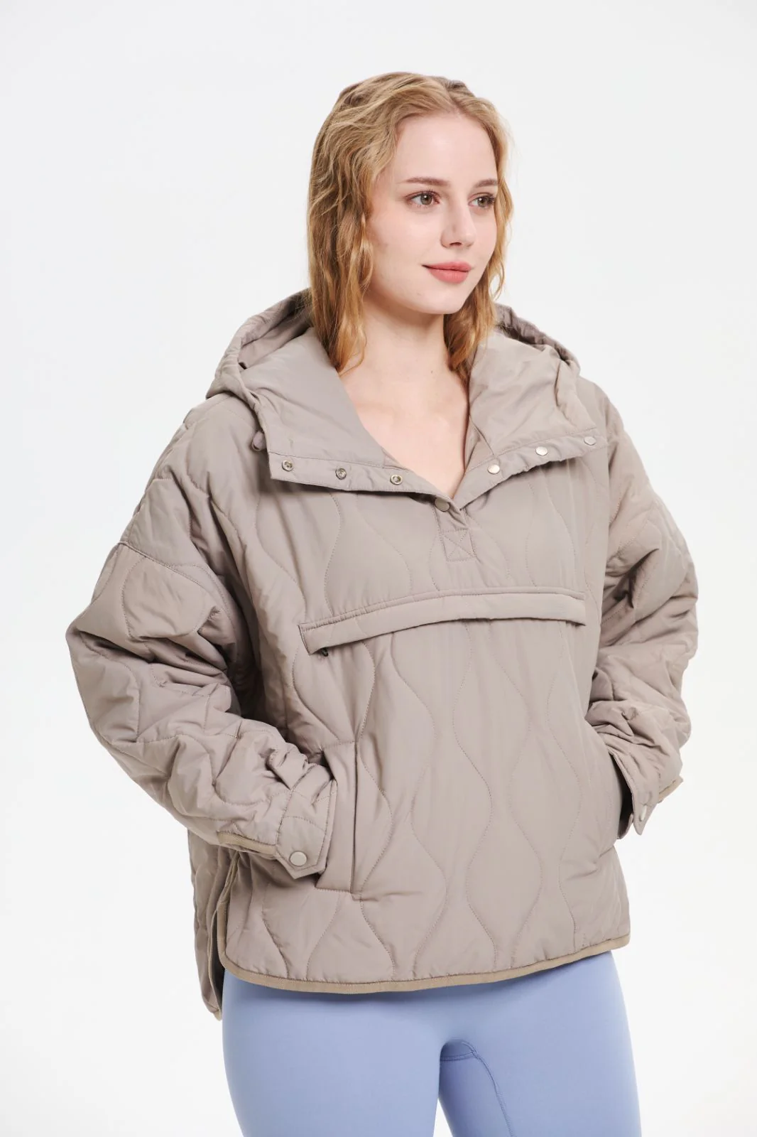 Women's Packable Quilted Water - Repellent Hooded Pullover