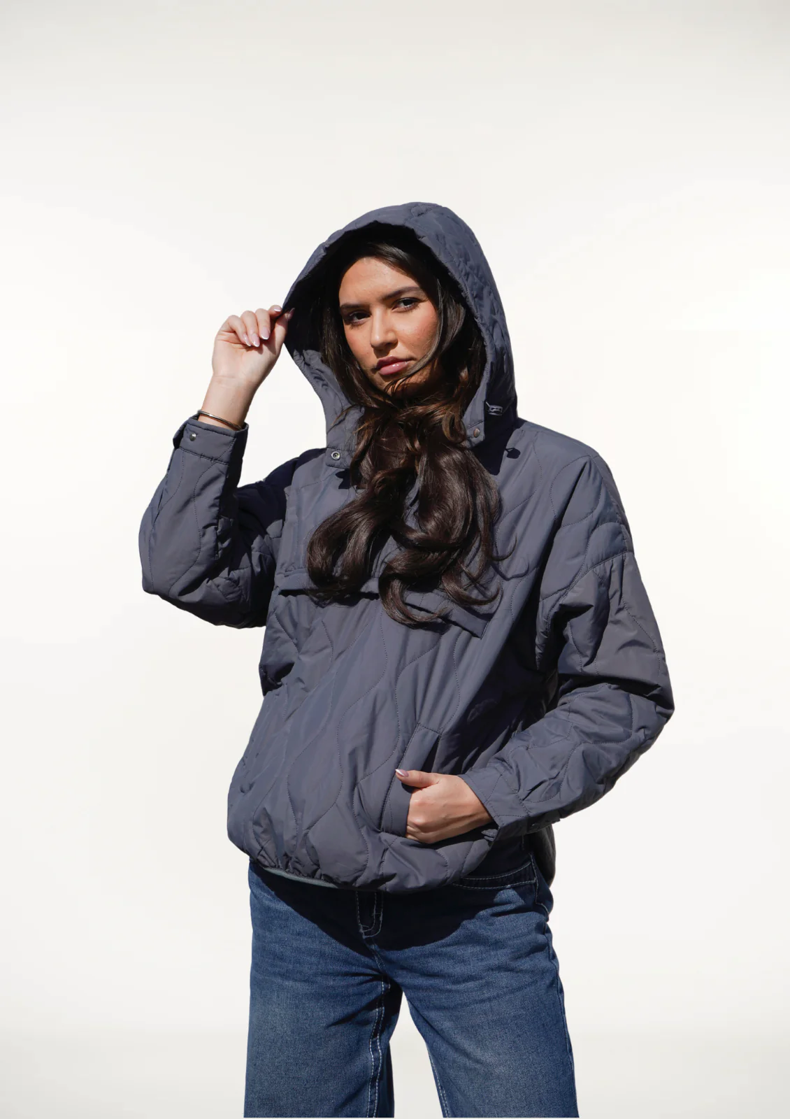 Women's Packable Quilted Water - Repellent Hooded Pullover