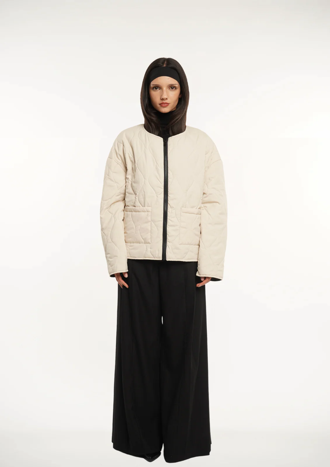 PUFFIT Women's Thin Round Neck Quilted Jacket