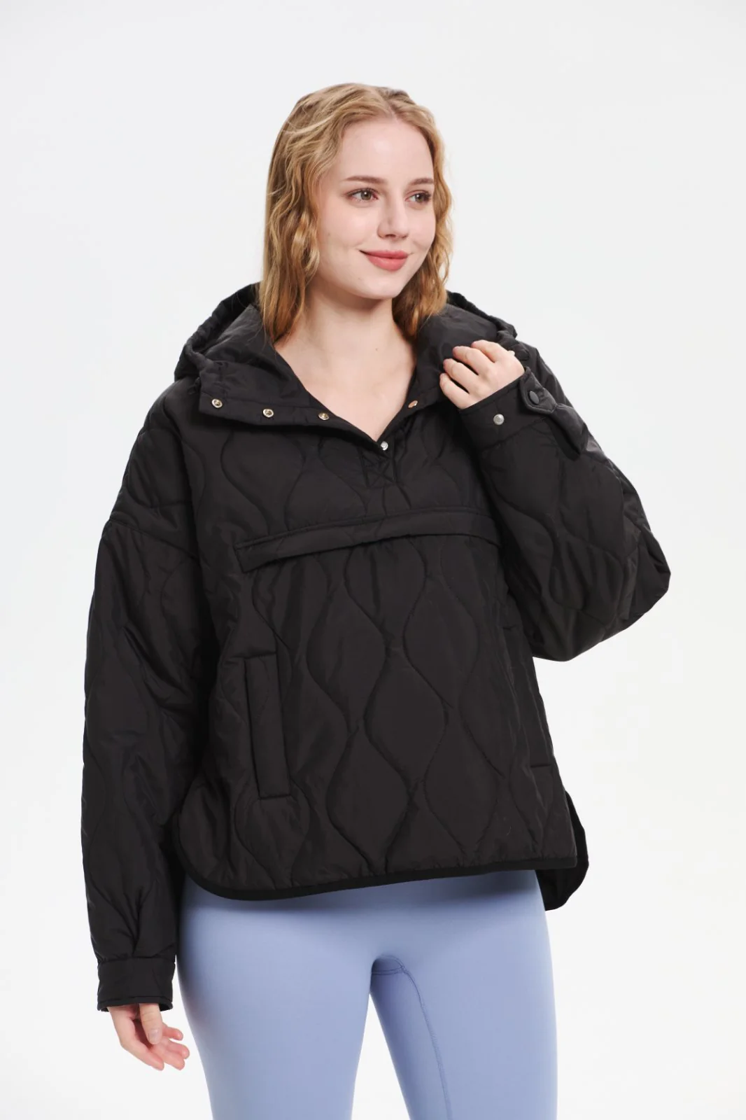 Women's Packable Quilted Water - Repellent Hooded Pullover