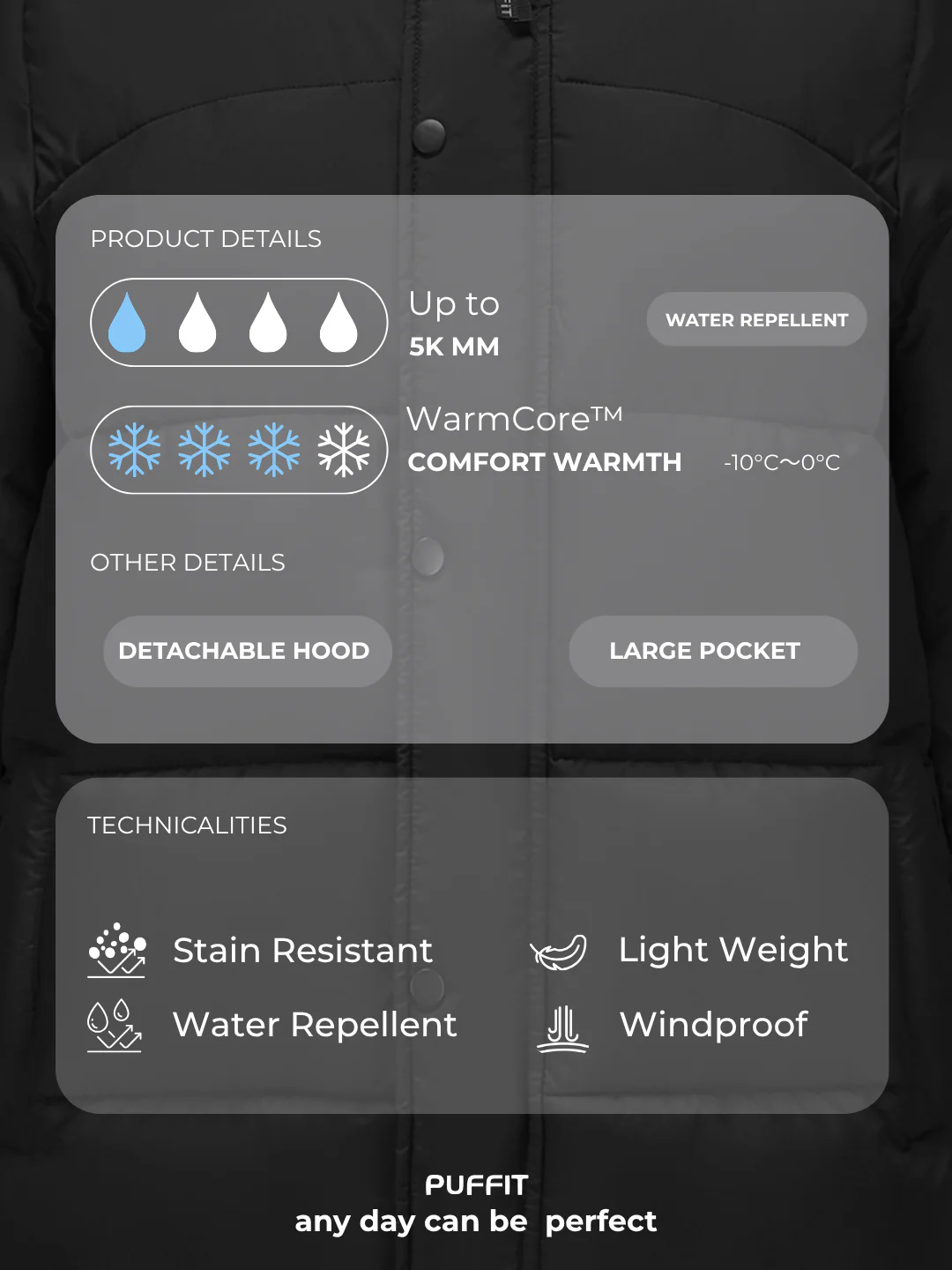 Lightweight Winter Coat with a Removable Hood