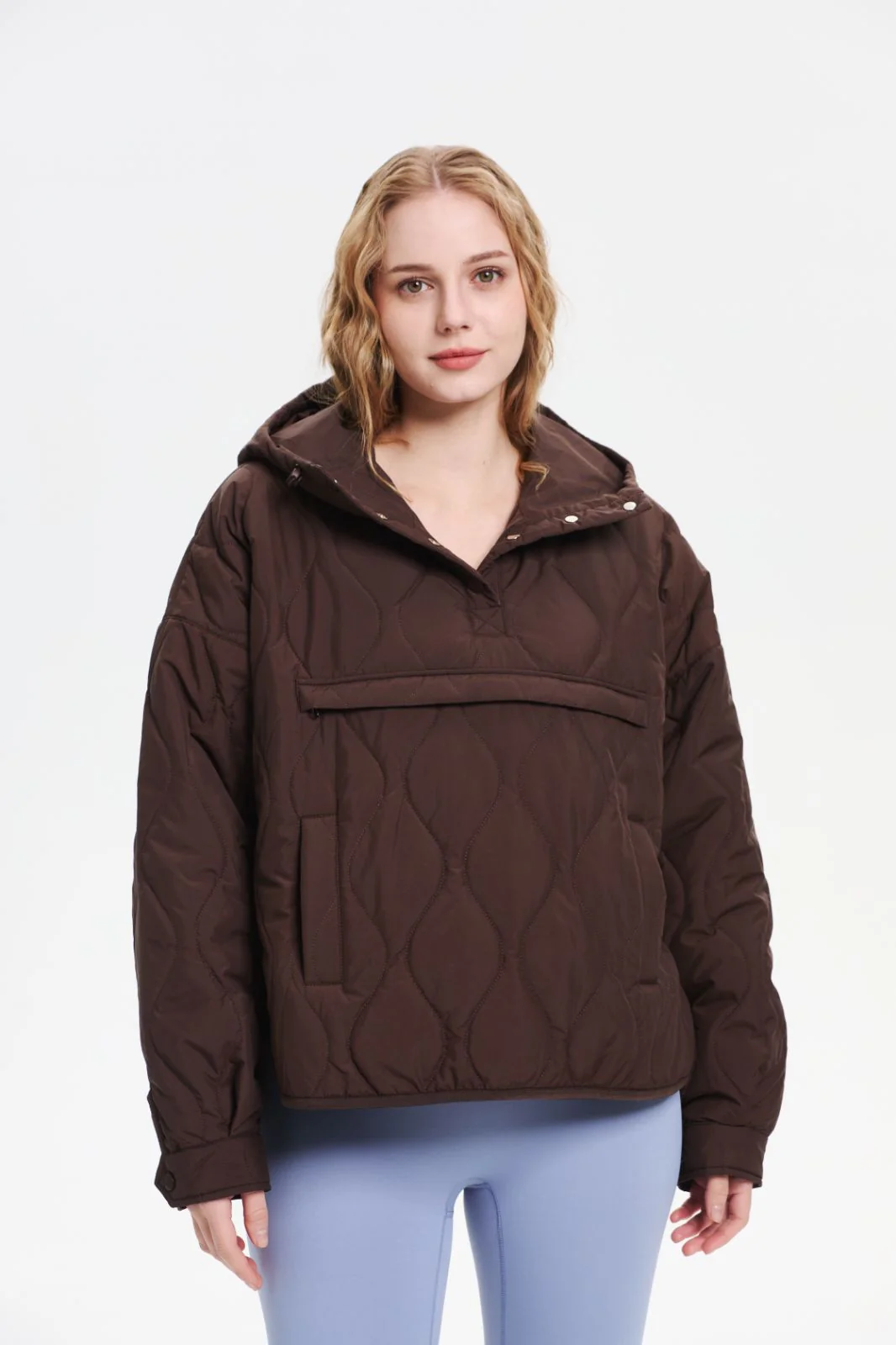 Women's Packable Quilted Water - Repellent Hooded Pullover