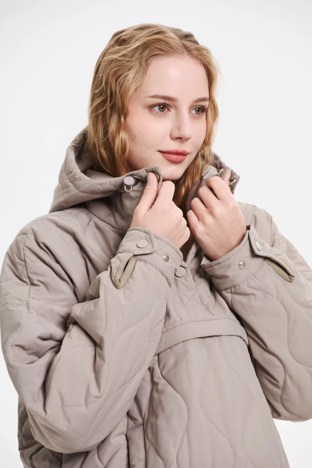 Women's Packable Quilted Water - Repellent Hooded Pullover