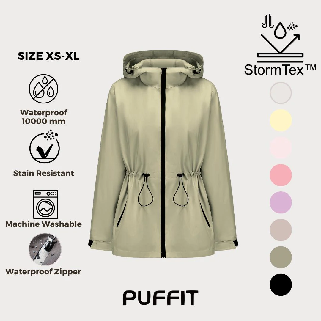 Women's Lightweight Water-repellent Raincoat Jacket