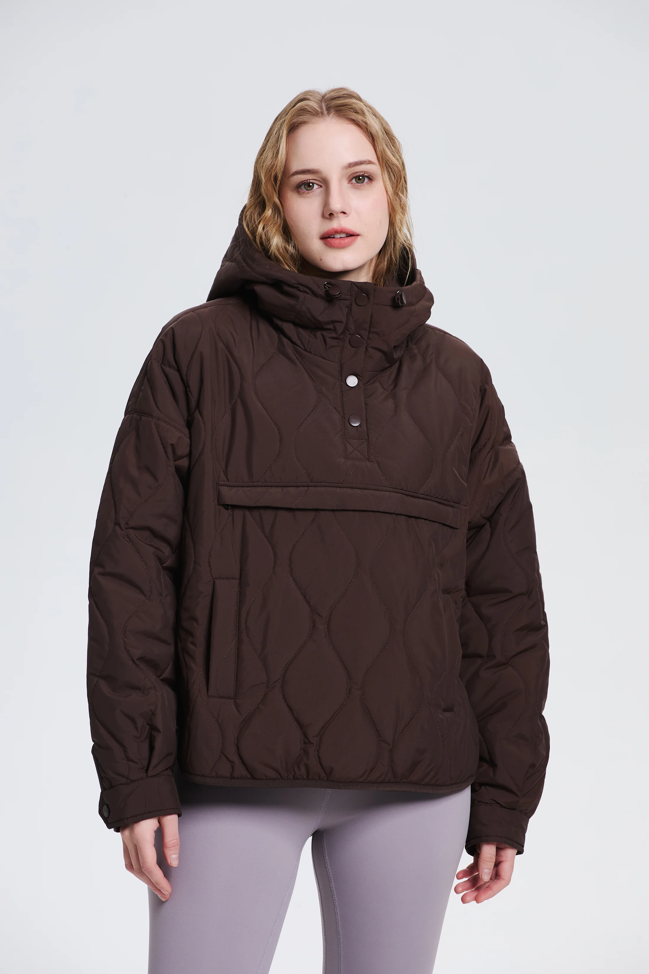 Women's Packable Quilted Water - Repellent Hooded Pullover