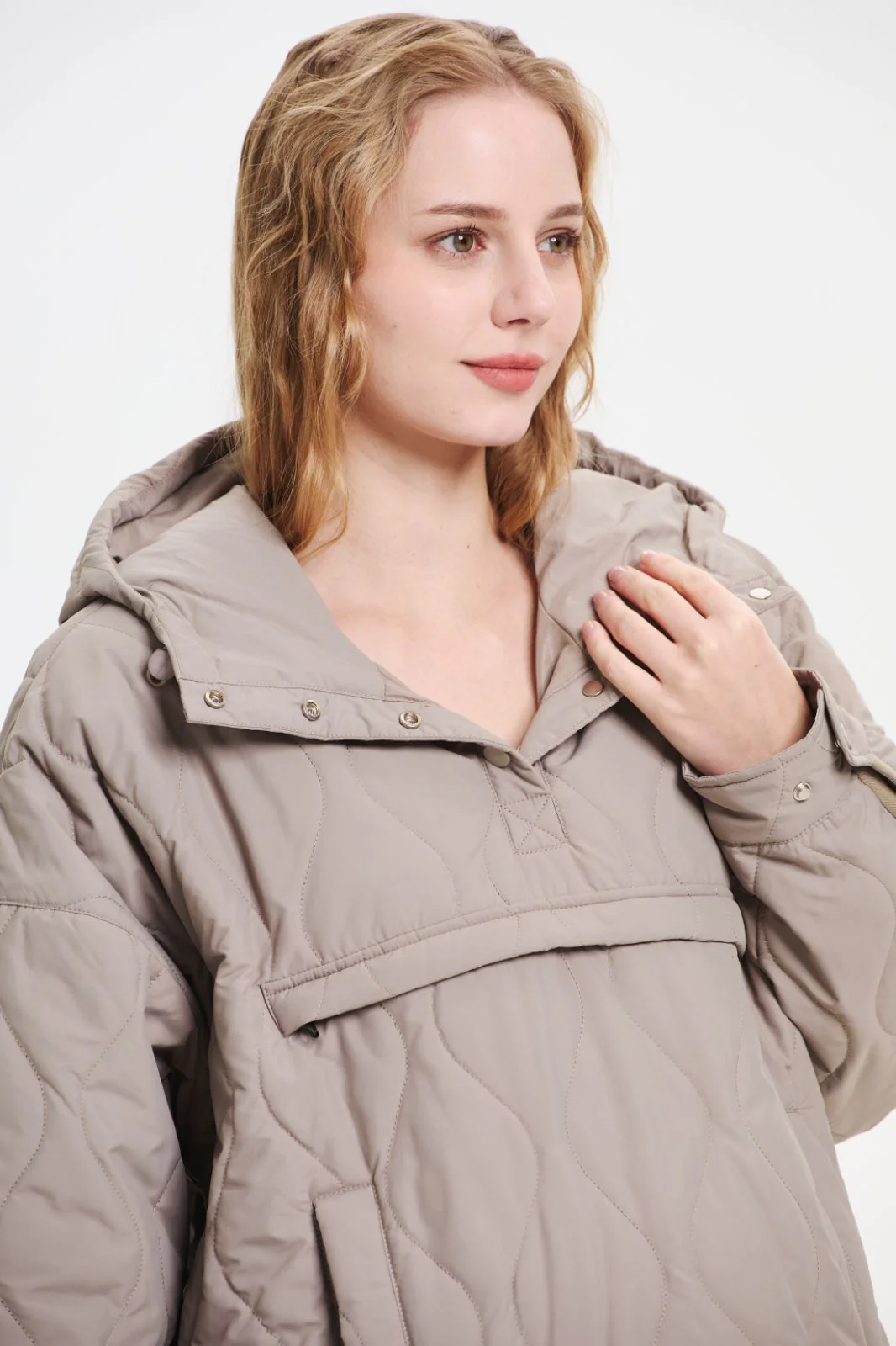 Women's Packable Quilted Water - Repellent Hooded Pullover