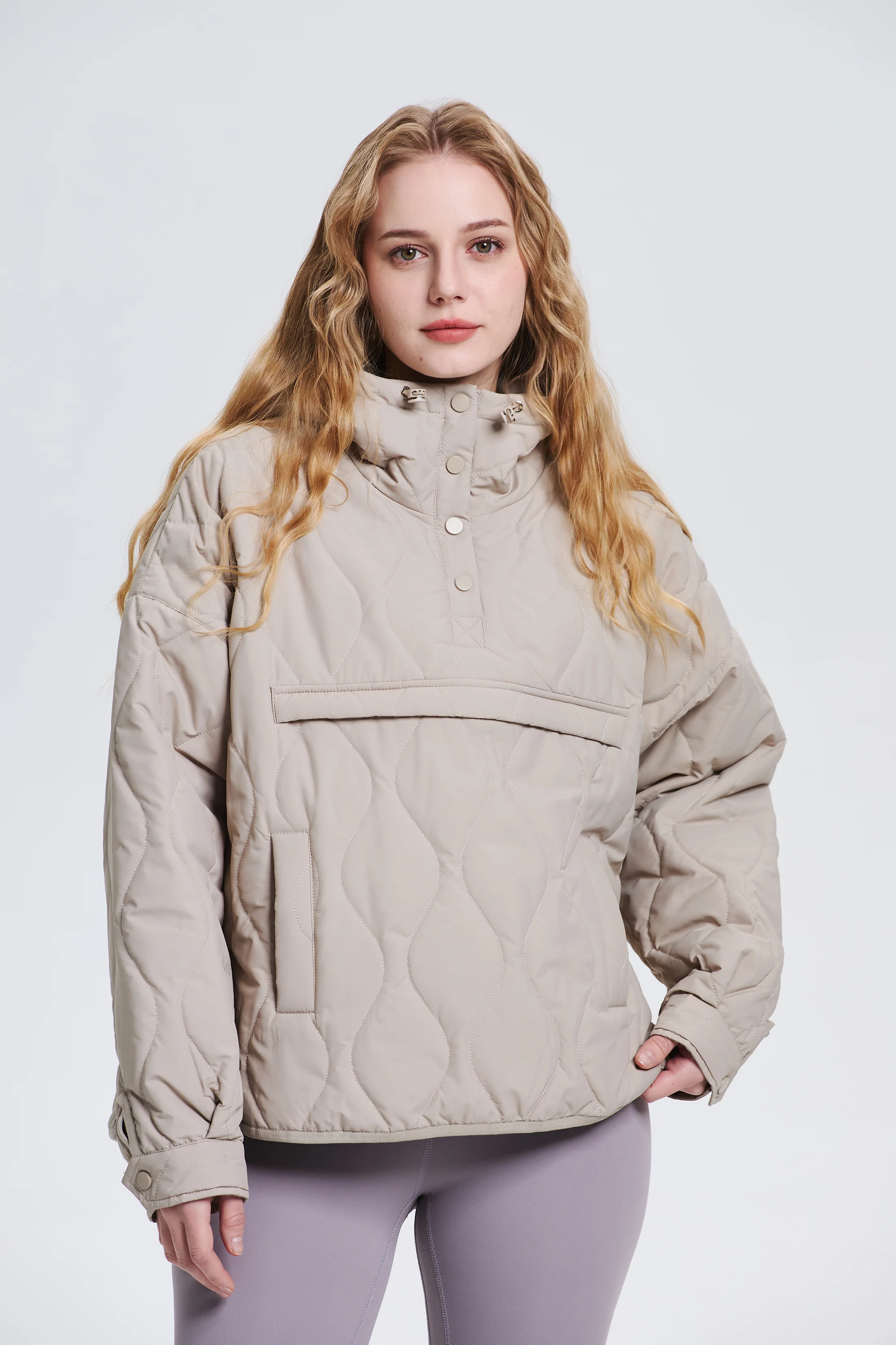 Women's Packable Quilted Water - Repellent Hooded Pullover