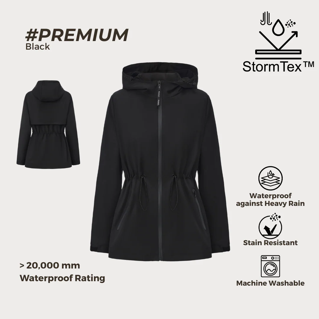 Women's Lightweight Water-repellent Raincoat Jacket
