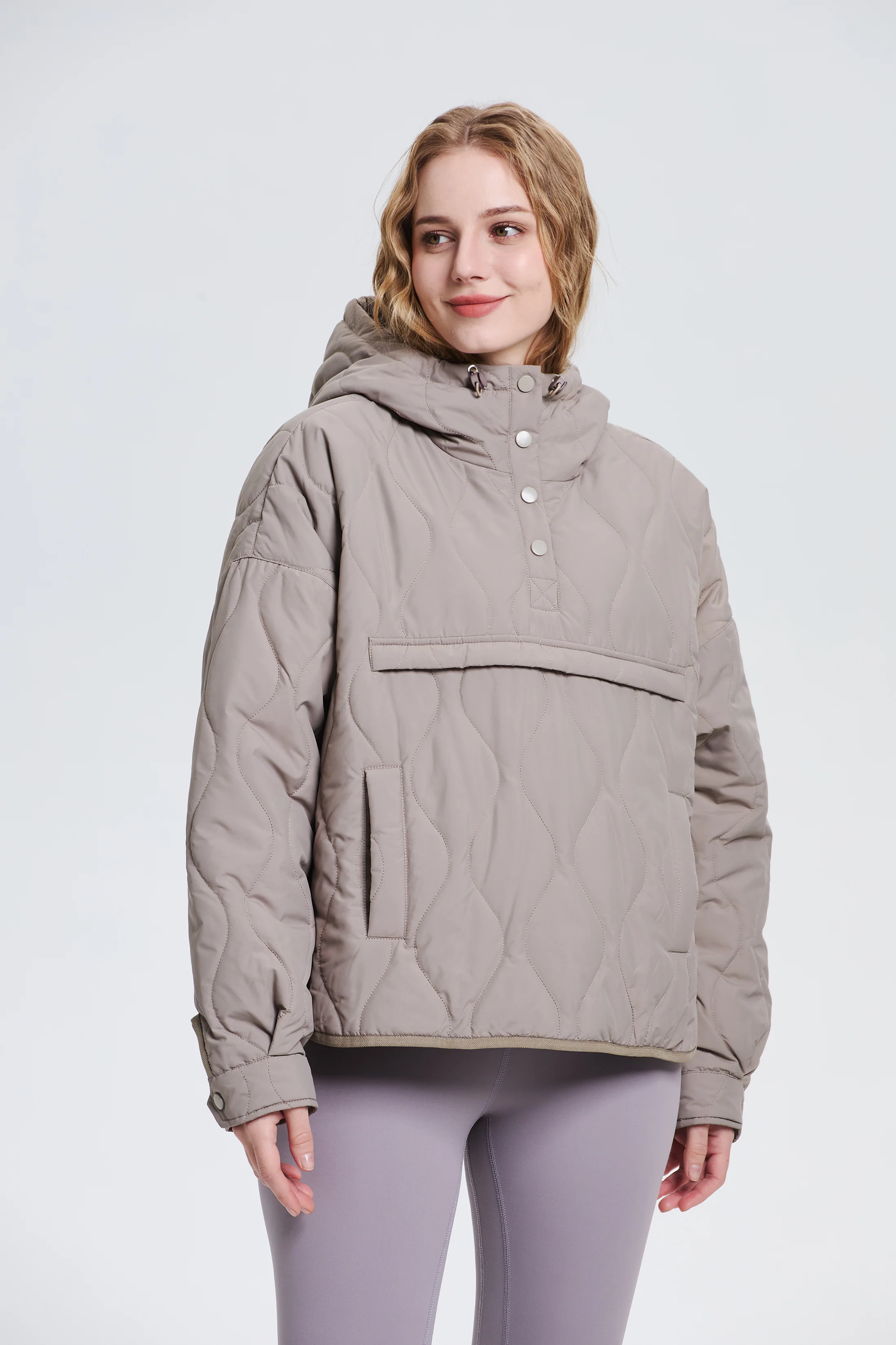 Women's Packable Quilted Water - Repellent Hooded Pullover