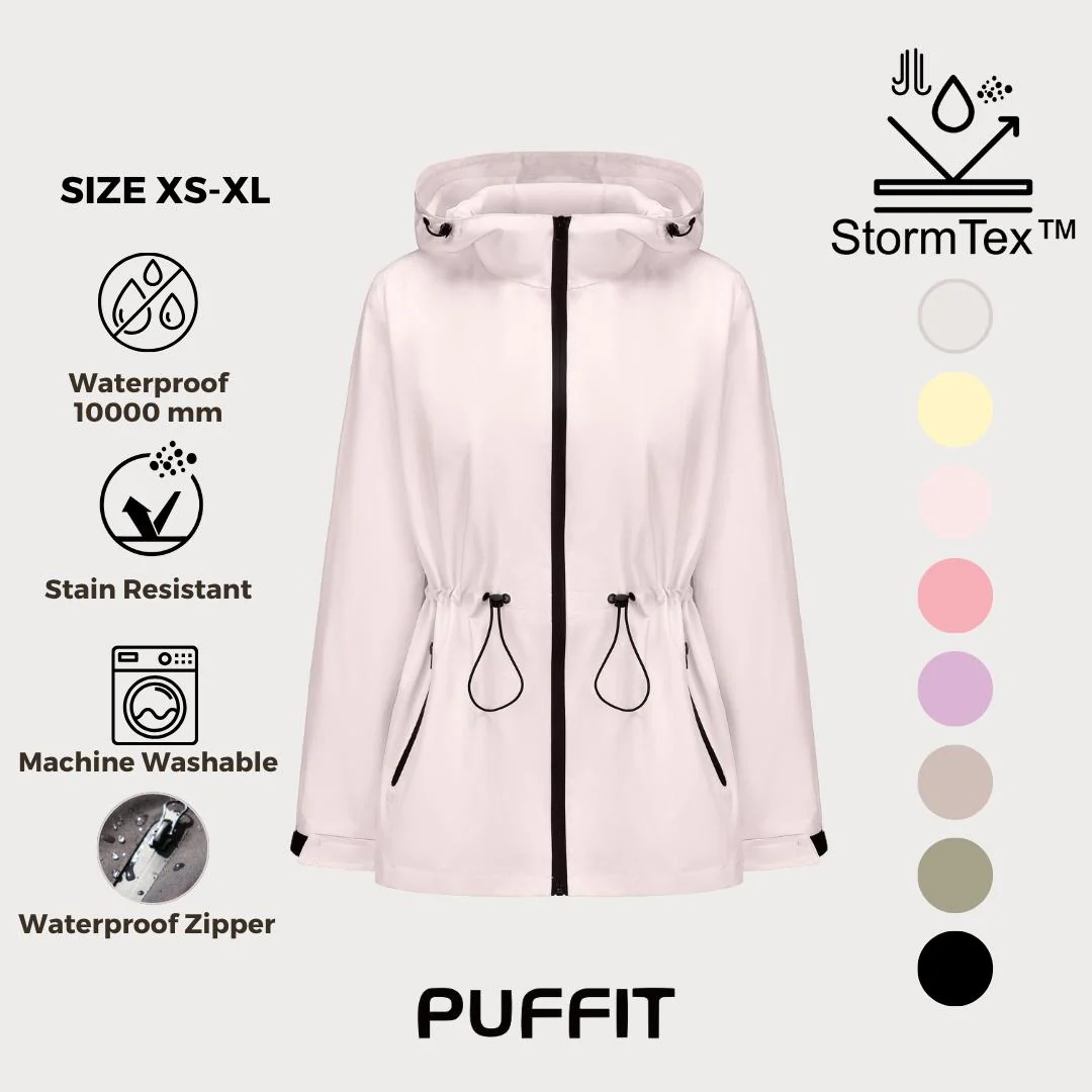 Women's Lightweight Water-repellent Raincoat Jacket