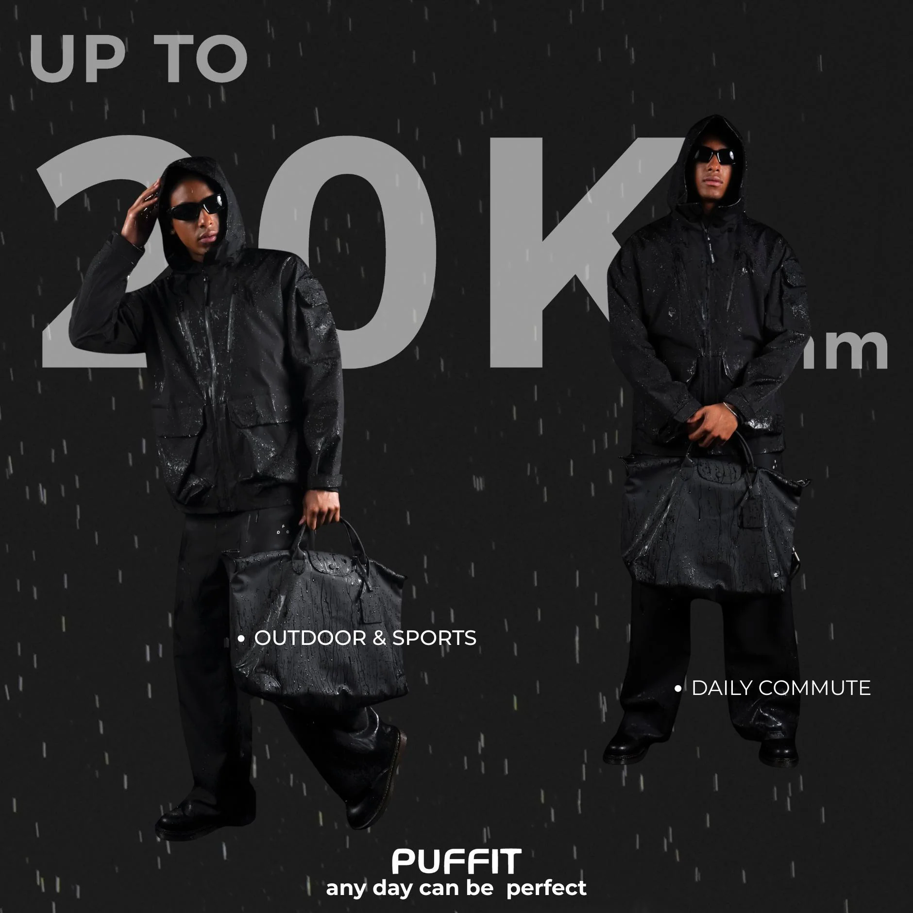 All-Weather Men's Raincoat with Multi-Pocket Design