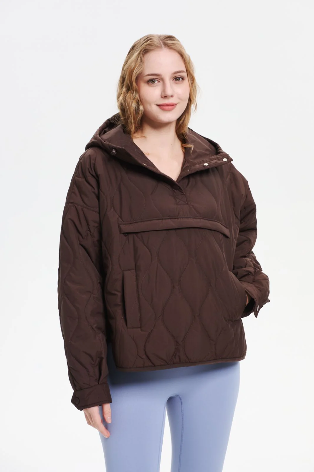 Women's Packable Quilted Water - Repellent Hooded Pullover