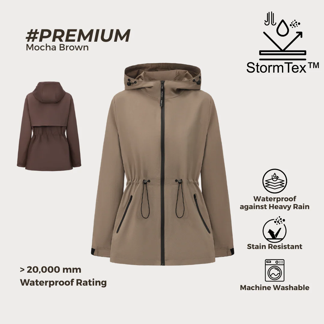 Women's Lightweight Water-repellent Raincoat Jacket