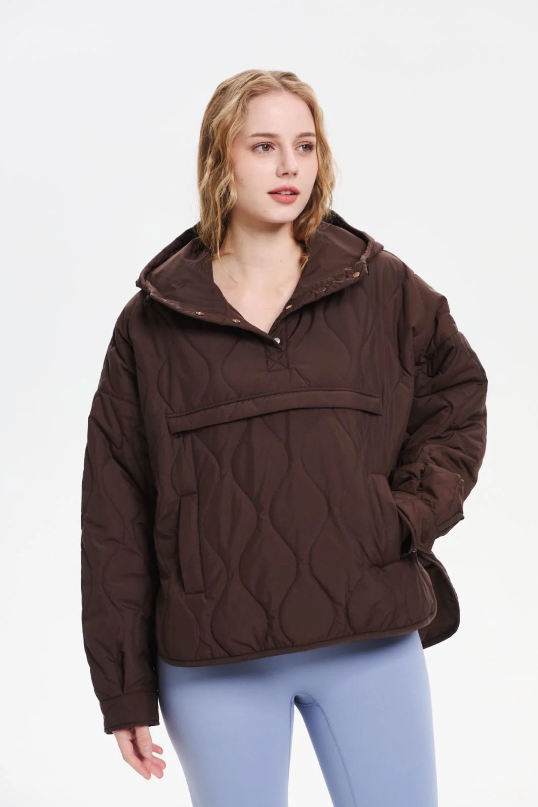 Women's Packable Quilted Water - Repellent Hooded Pullover