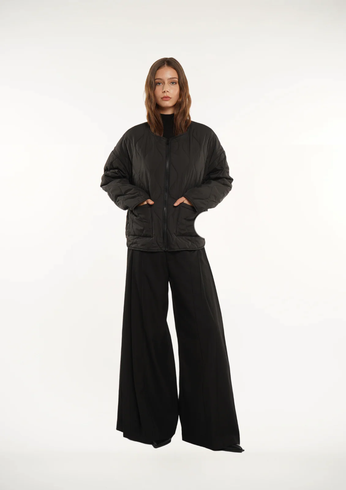 PUFFIT Women's Thin Round Neck Quilted Jacket