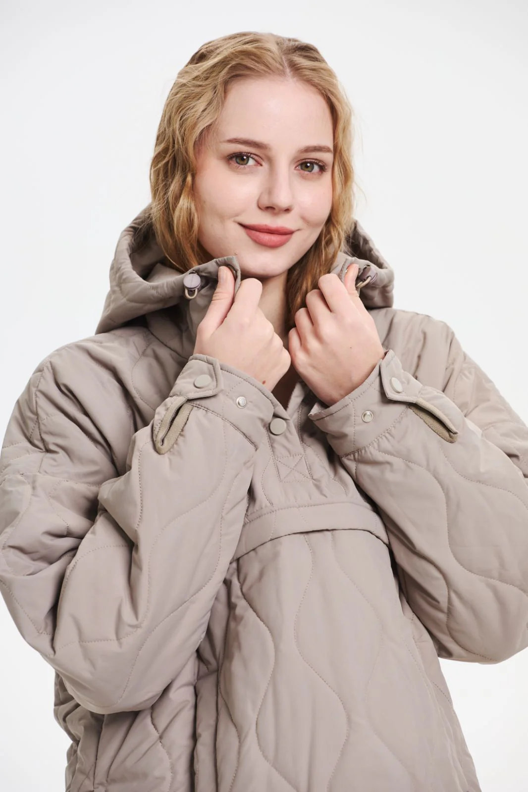 Women's Packable Quilted Water - Repellent Hooded Pullover