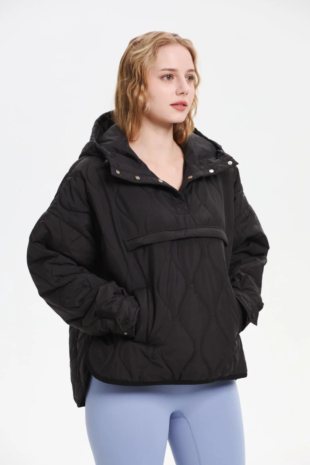 Women's Packable Quilted Water - Repellent Hooded Pullover