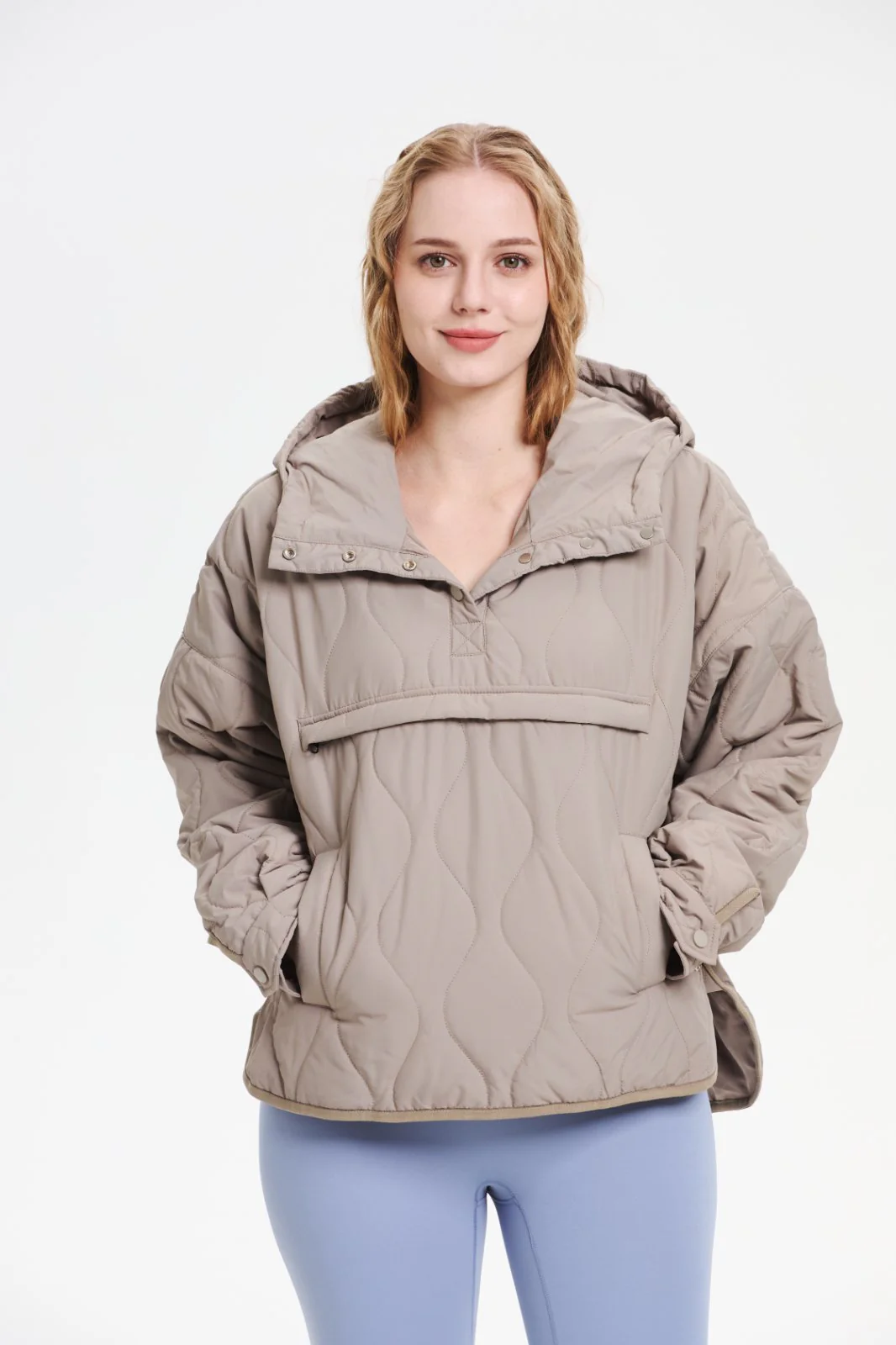Women's Packable Quilted Water - Repellent Hooded Pullover