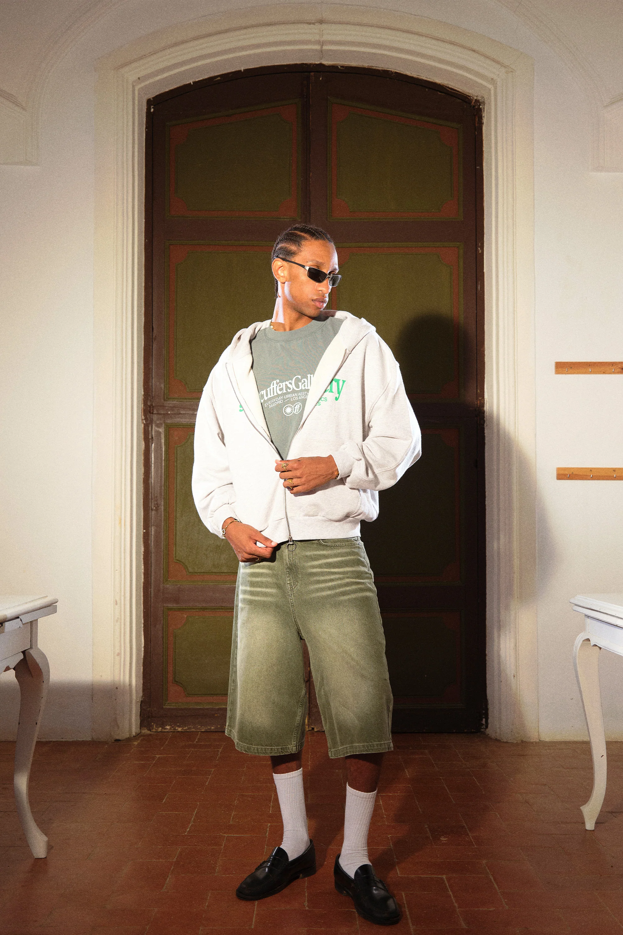 Gallery Grey Zipped Hoodie