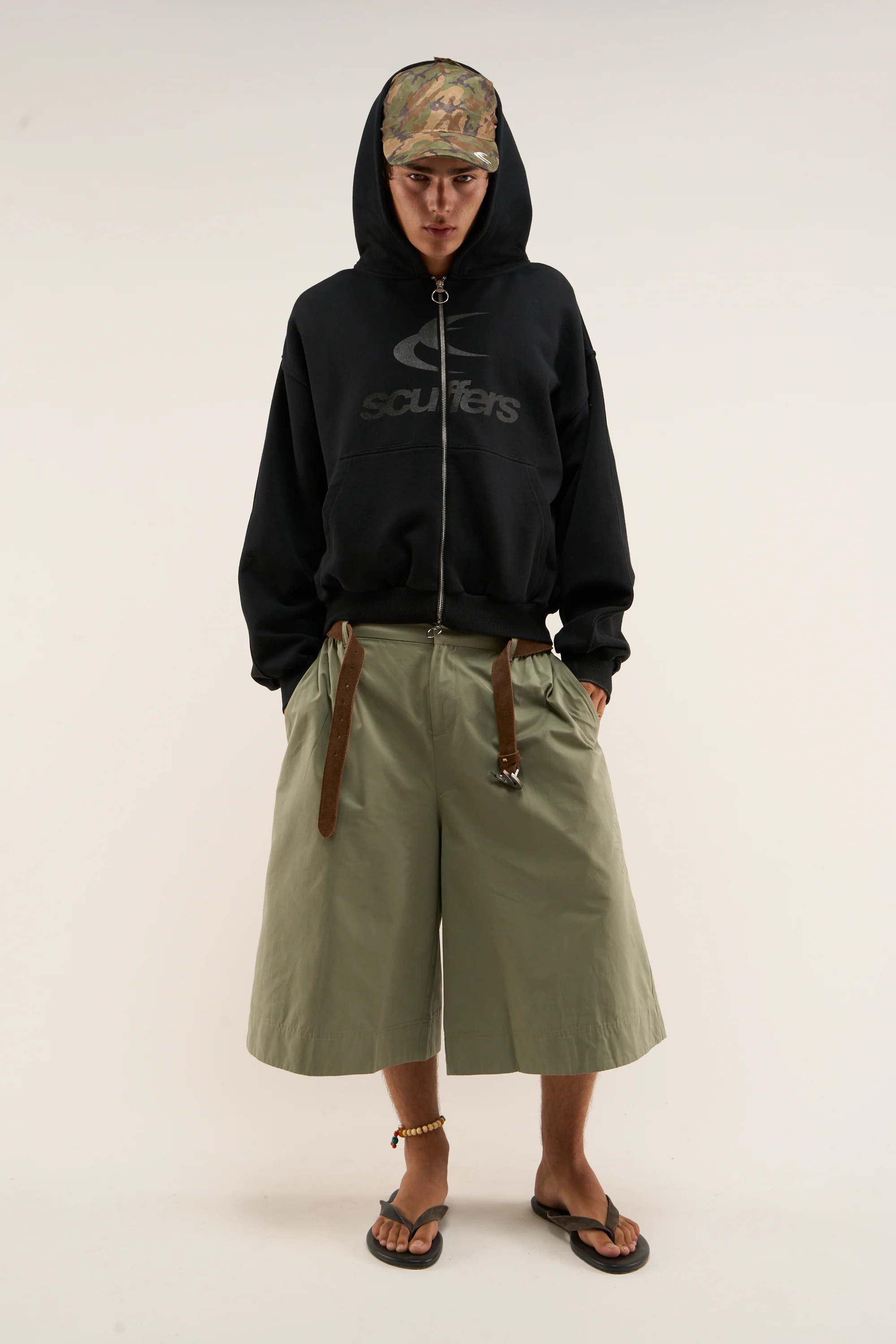 Logo Black Zipped Hoodie