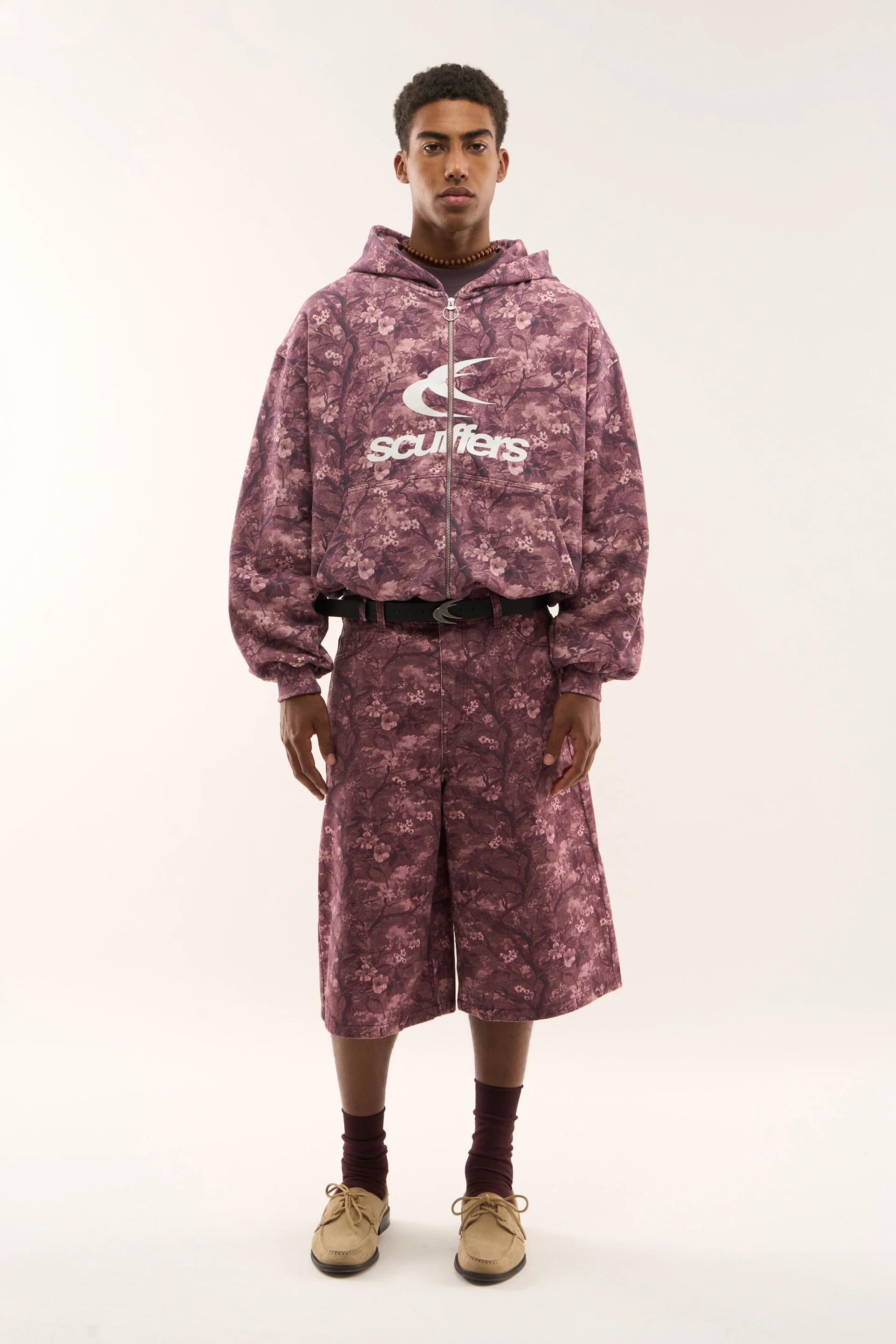 Real Flower Burgundy Zipper