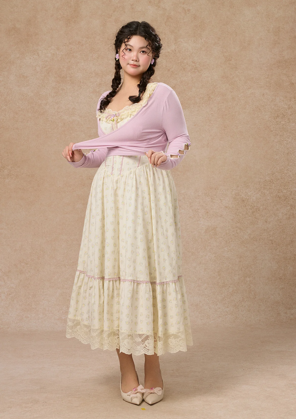 Curve&Plus Cream Clove Dress