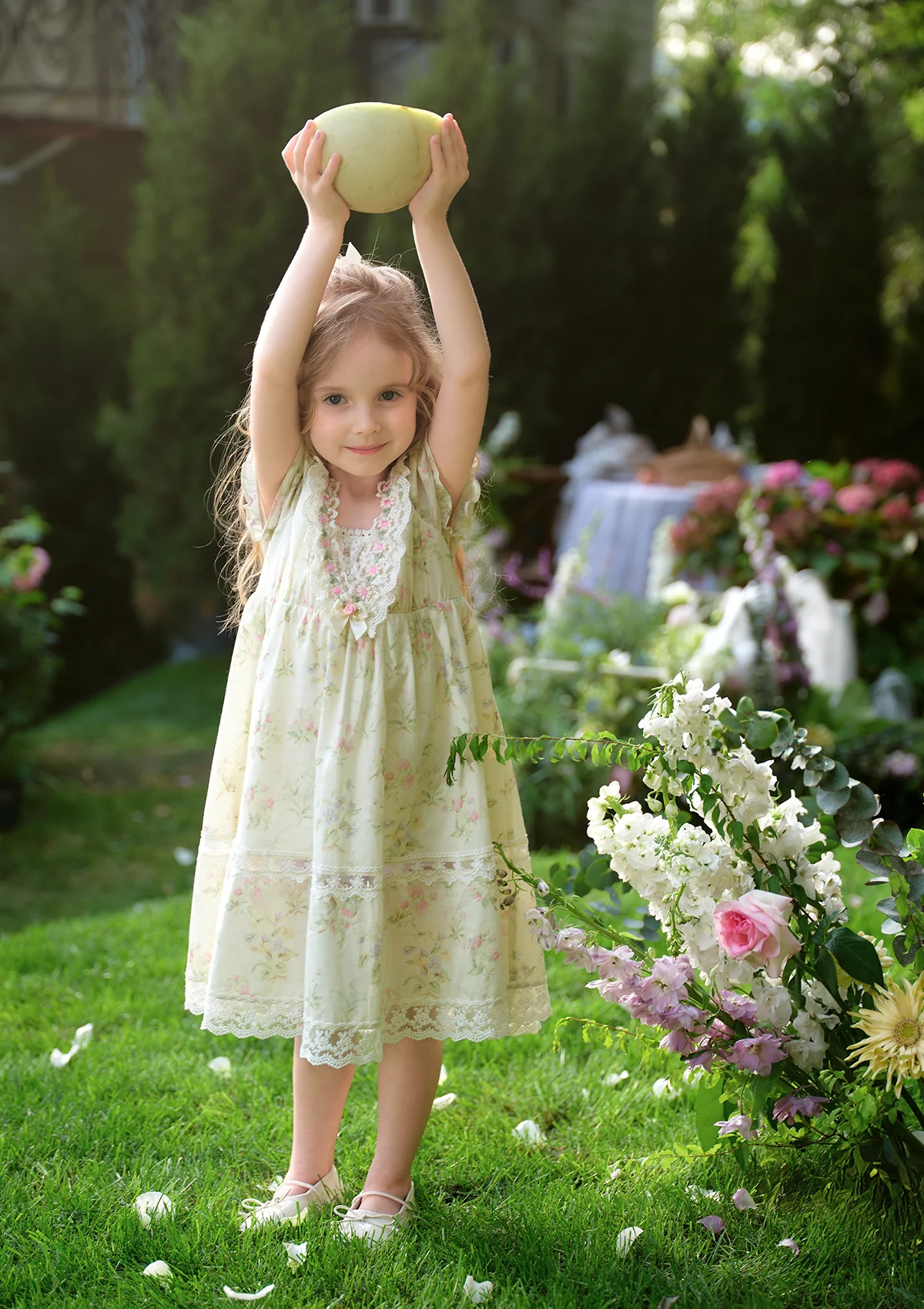 Toddler Girl Garden Tea Party Corset Dress