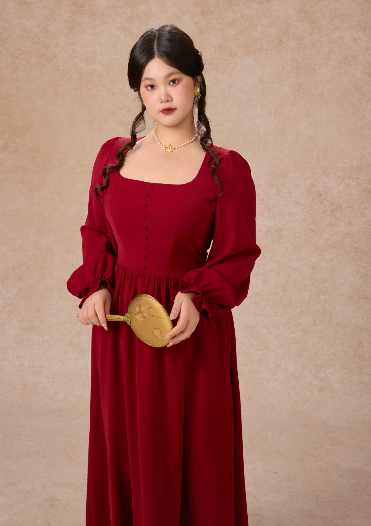 Curve&Plus Passionate Love Bordeaux Dress
