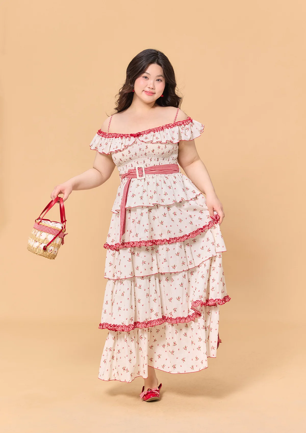 Curve & Plus Red Hood Maiden Dress