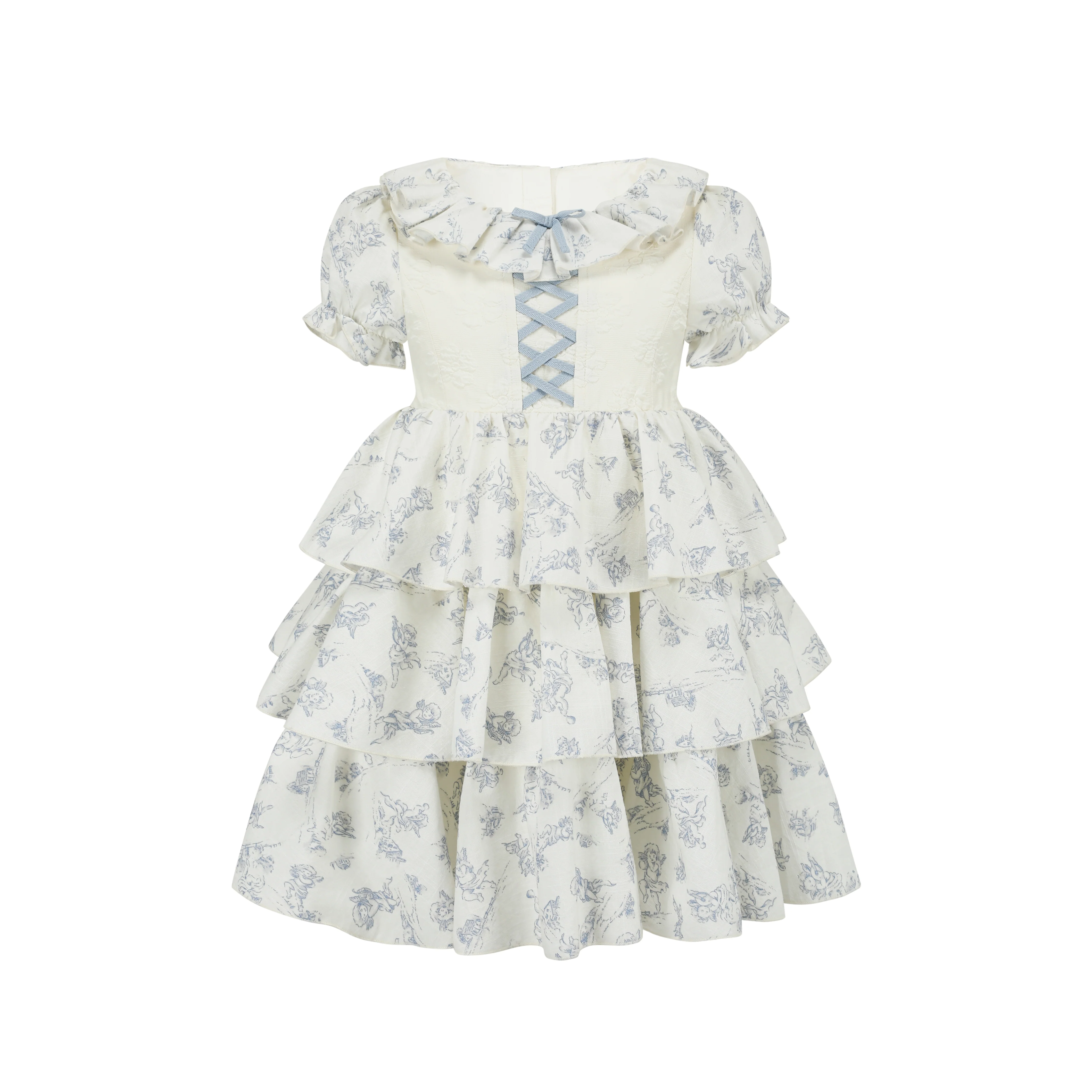 Toddler Girl Blue Dollhouse Corset Dress