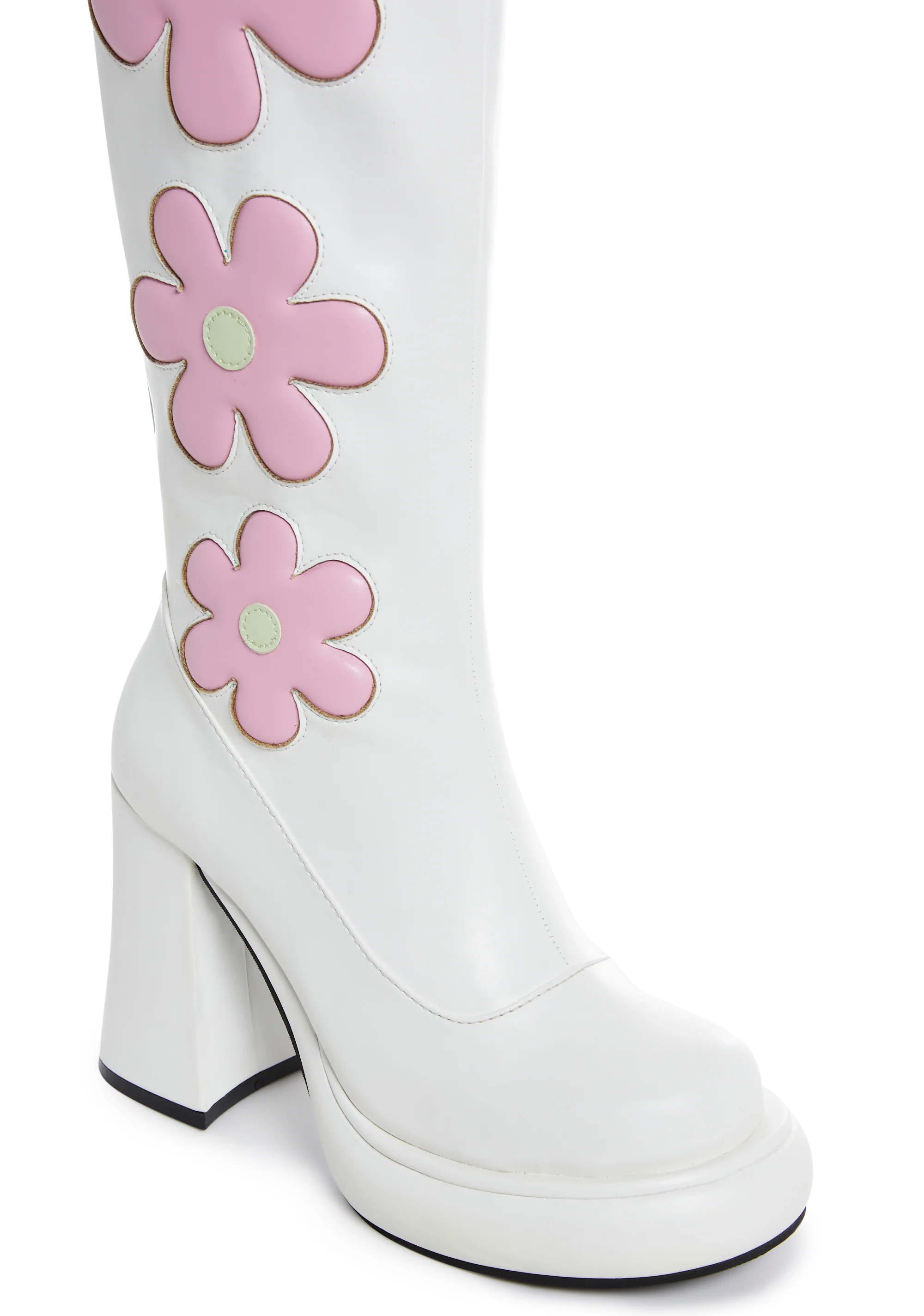 Groovy Shindig Platform Boots - White