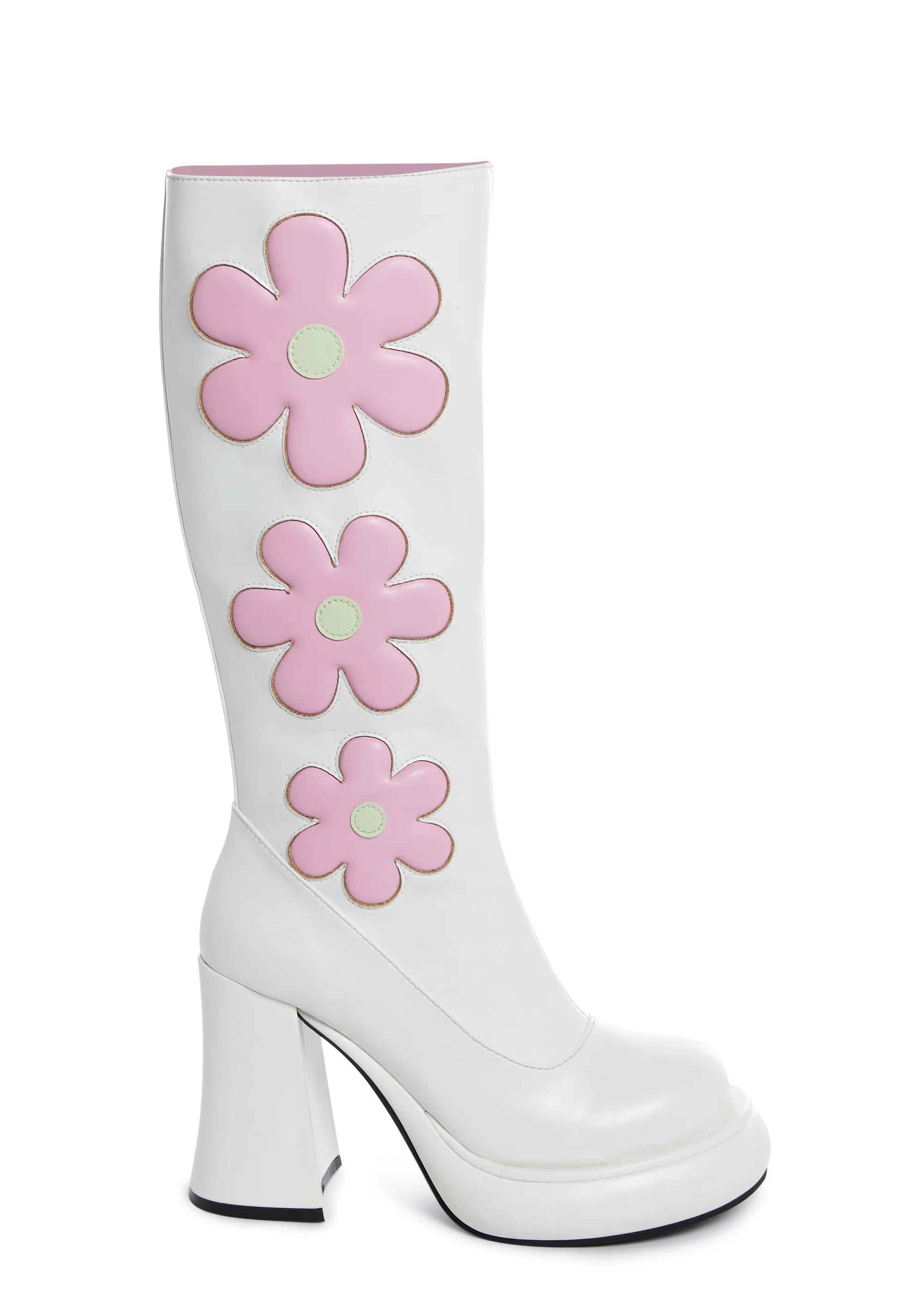 Groovy Shindig Platform Boots - White