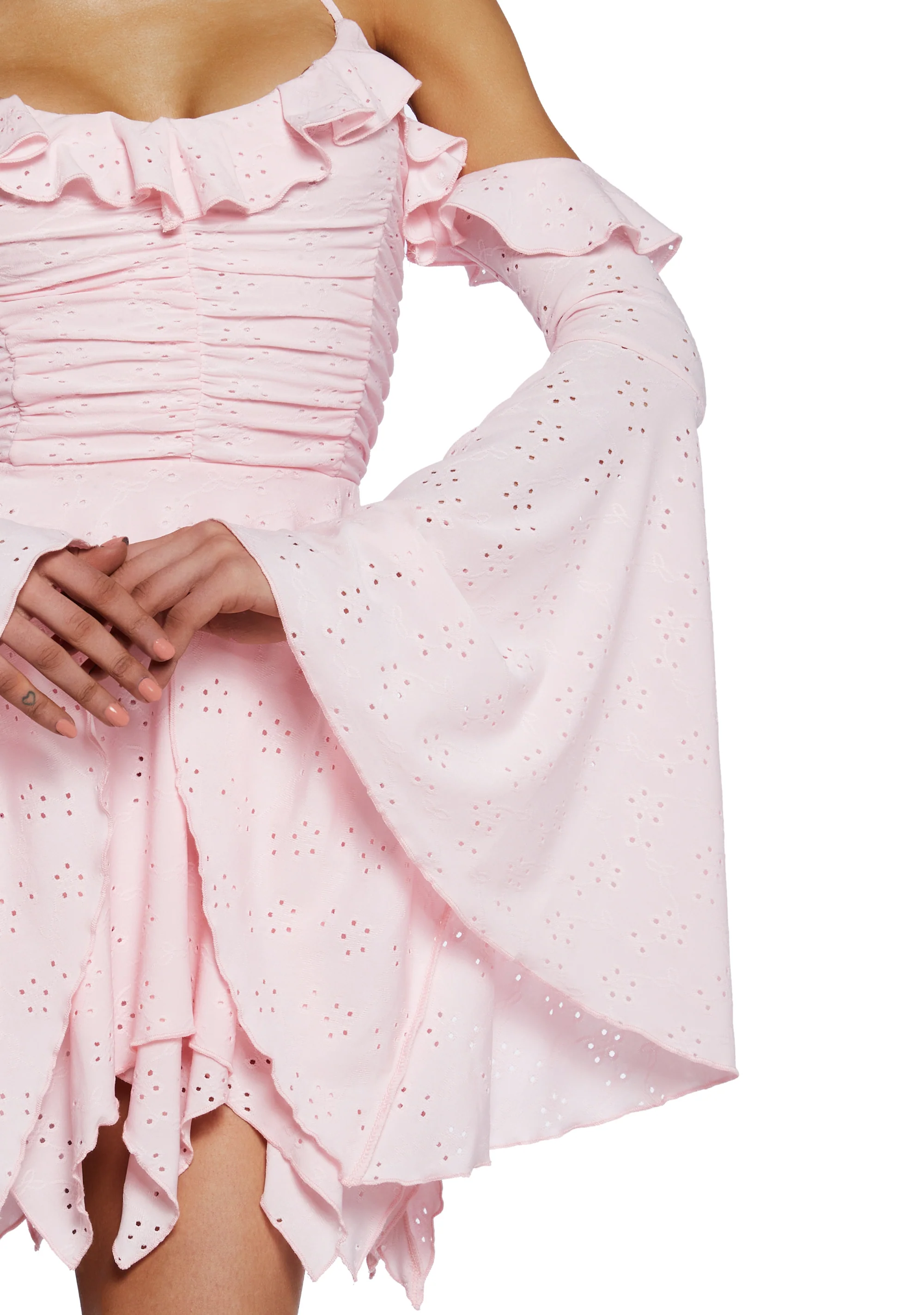 Fairy Delights Ruffled Handkerchief Dress - Pink